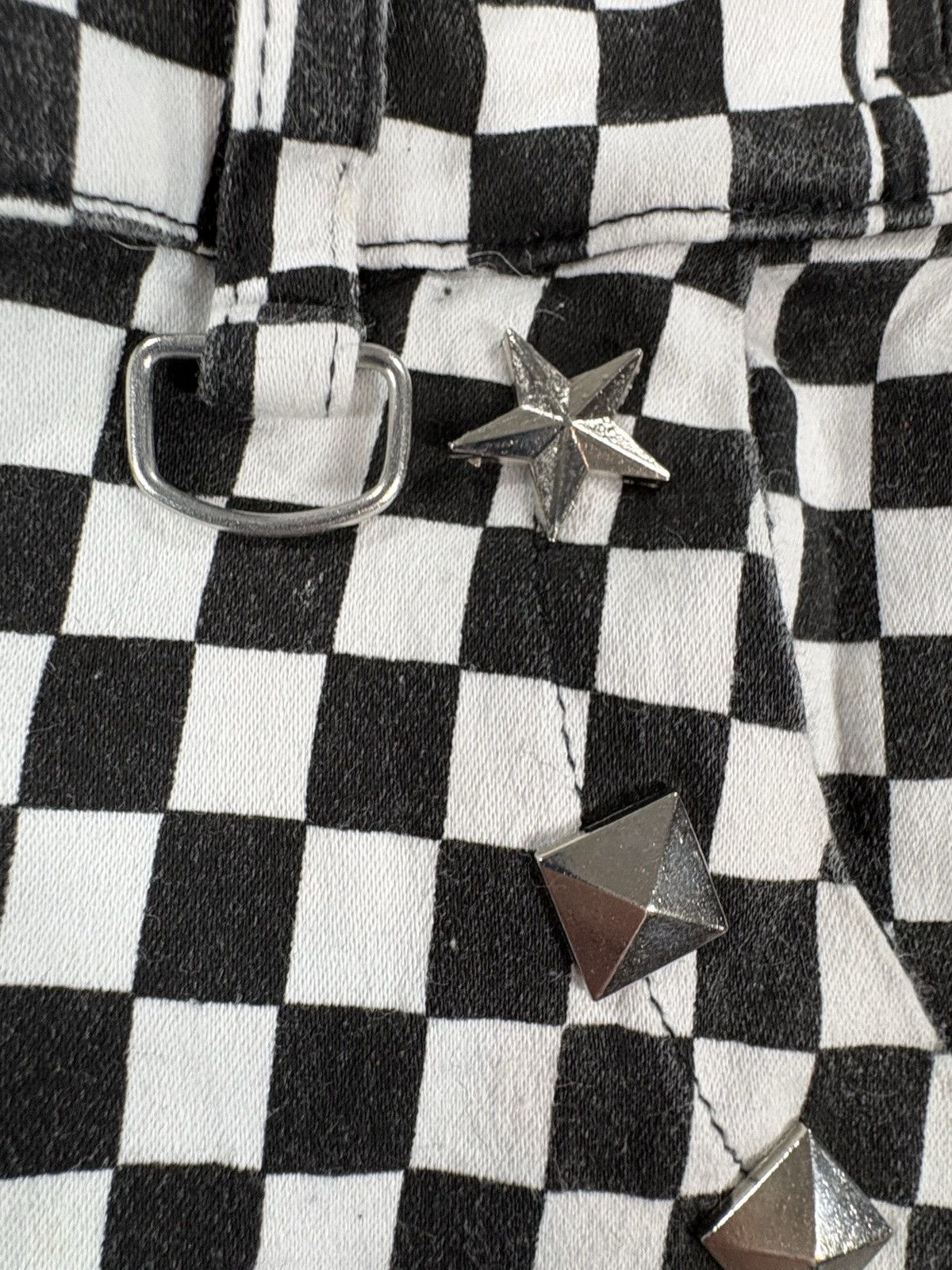 Other Lover’s Rock Checkerboard Studded Overalls Pants Size 24" / US 00 / IT 34 - 5 Thumbnail