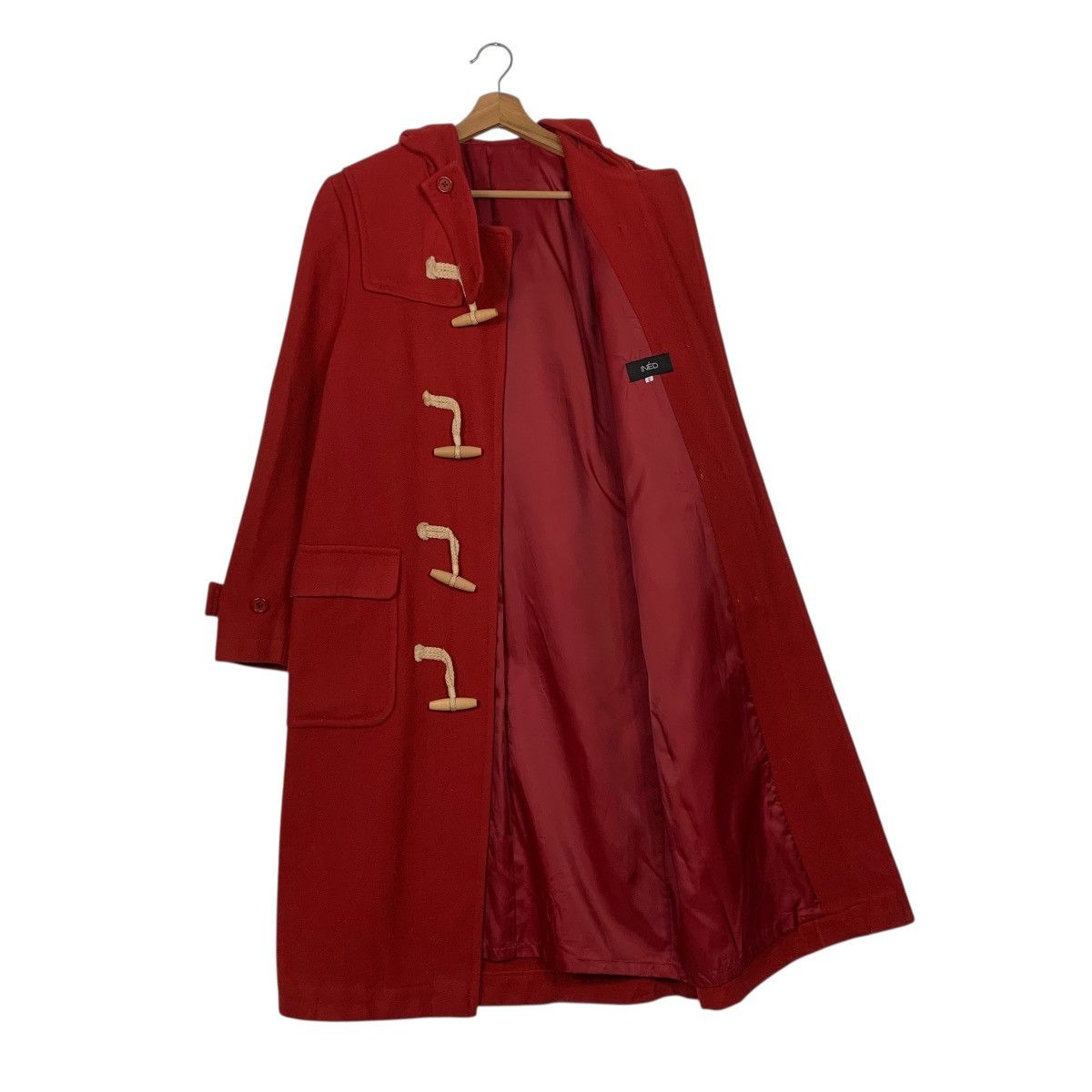 Japanese Brand Ined Red Duffle Coat Size M / US 6-8 / IT 42-44 - 10 Thumbnail