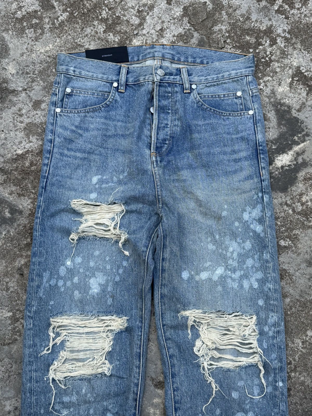 Balmain Balmain Low Crotch Paint Distressed Oliver Rousteing Size US 29 - 4 Thumbnail