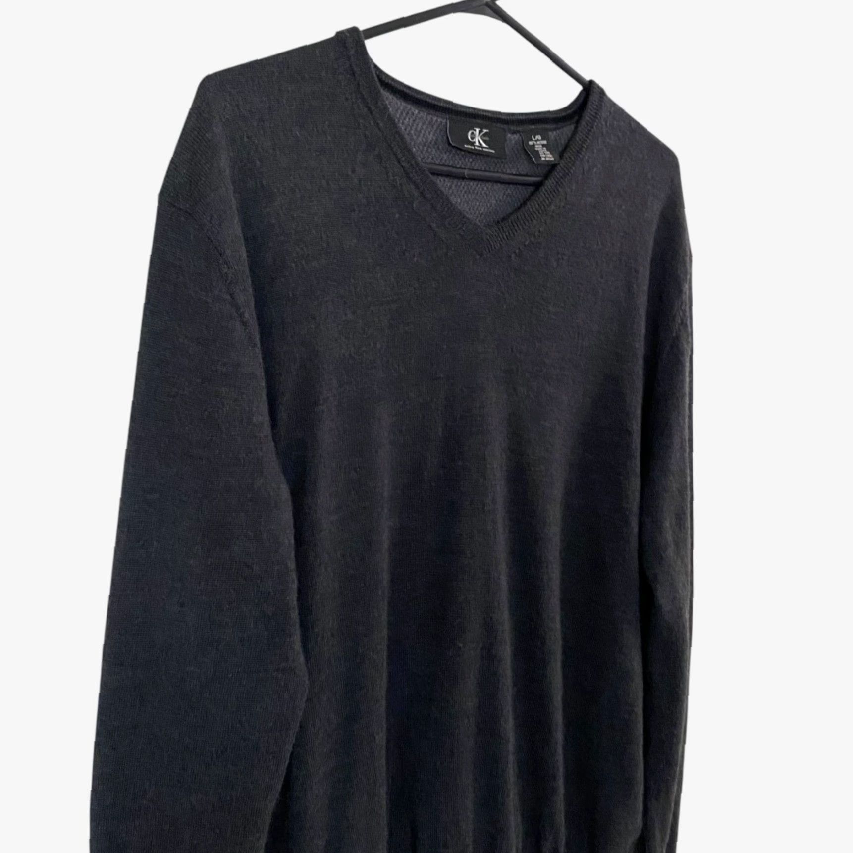 Calvin Klein Calvin Klein Merino Wool Sweater Gray V-Neck Pullover Long Sleeve Men L" Size US L / EU 52-54 / 3 - 4 Thumbnail