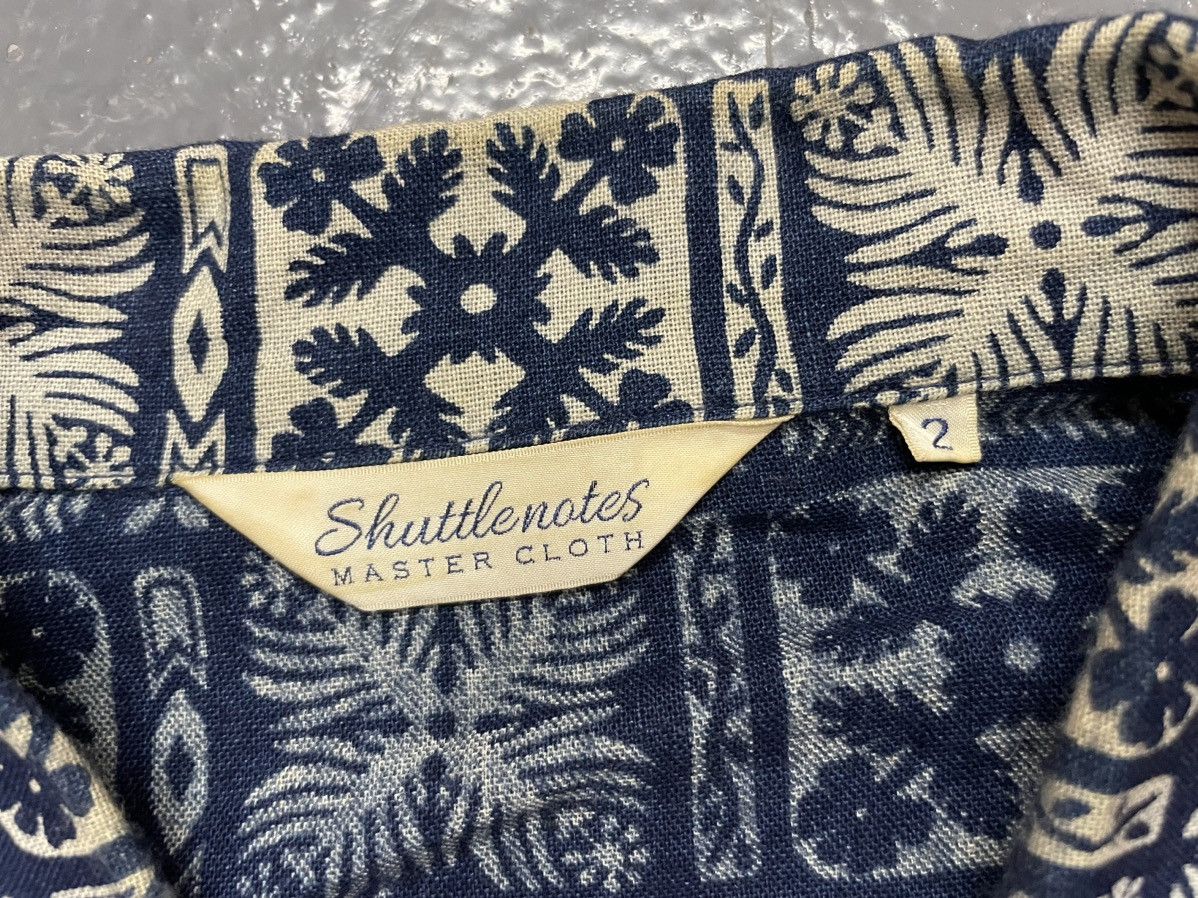 Shuttle Notes Master Cloth Indigo Floral Block Print Shirt Camp Collar Size US L / EU 52-54 / 3 - 3 Thumbnail