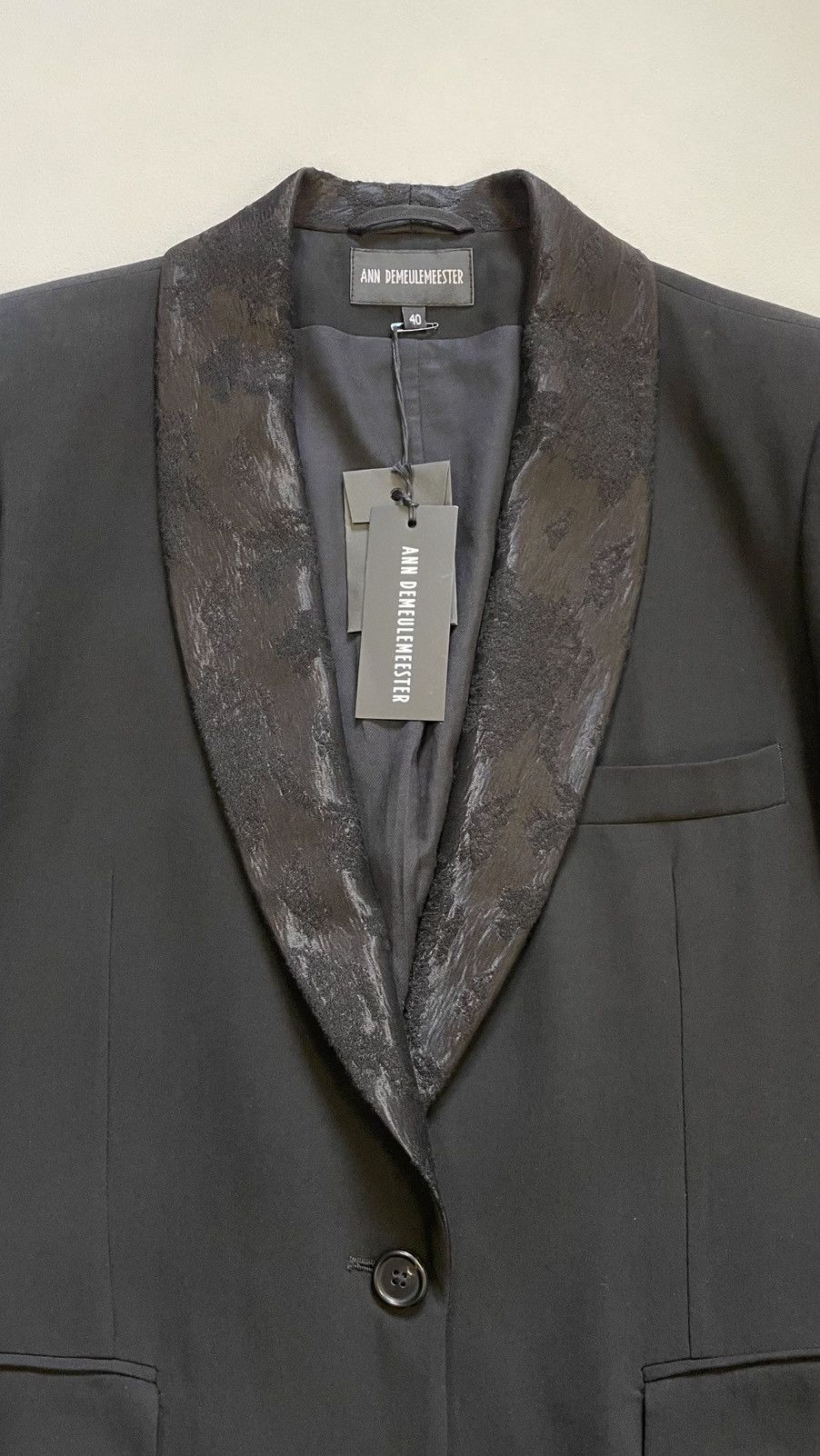 Ann Demeulemeester Sample ‘Oriental Brocade’ Shawl Collar Blazer Size 38R - 4 Thumbnail