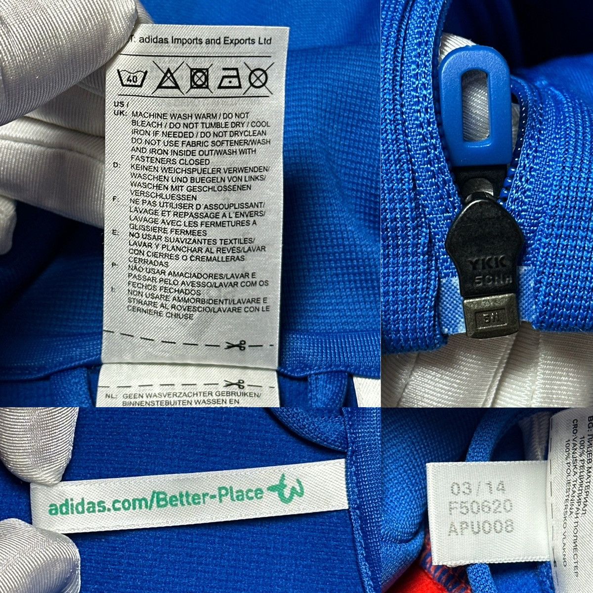 Adidas Adidas Blue Zip Track Jacket Size US L / EU 52-54 / 3 - 6 Thumbnail