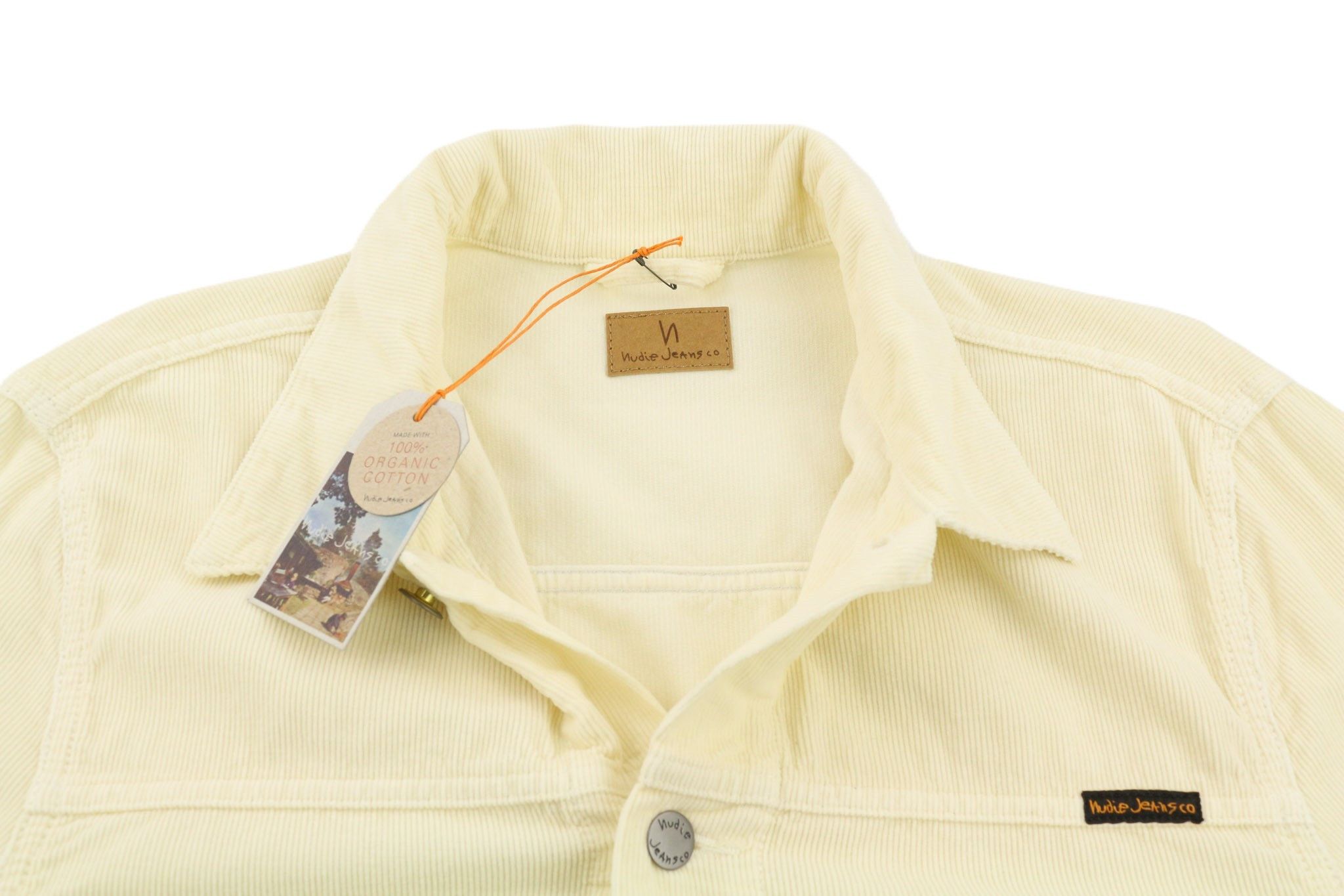 RONNY M Dusty White Cotton Corduroy Logo Jacket 81019