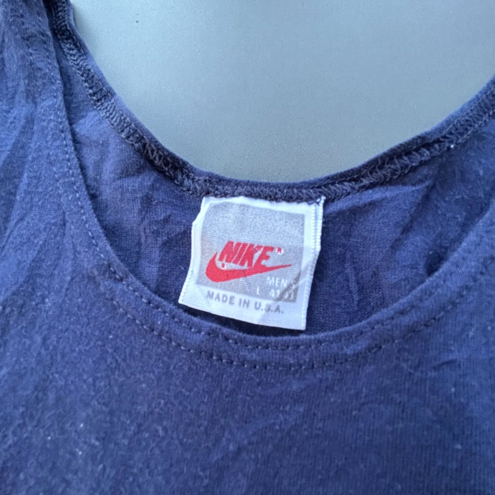 Nike VINTAGE Nike Tank Top Men’s L Blue Nike Just Do It 80s RARE Made USA Basketball Shirt Sleeveless Crew Neck Size US L / EU 52-54 / 3 - 4 Thumbnail