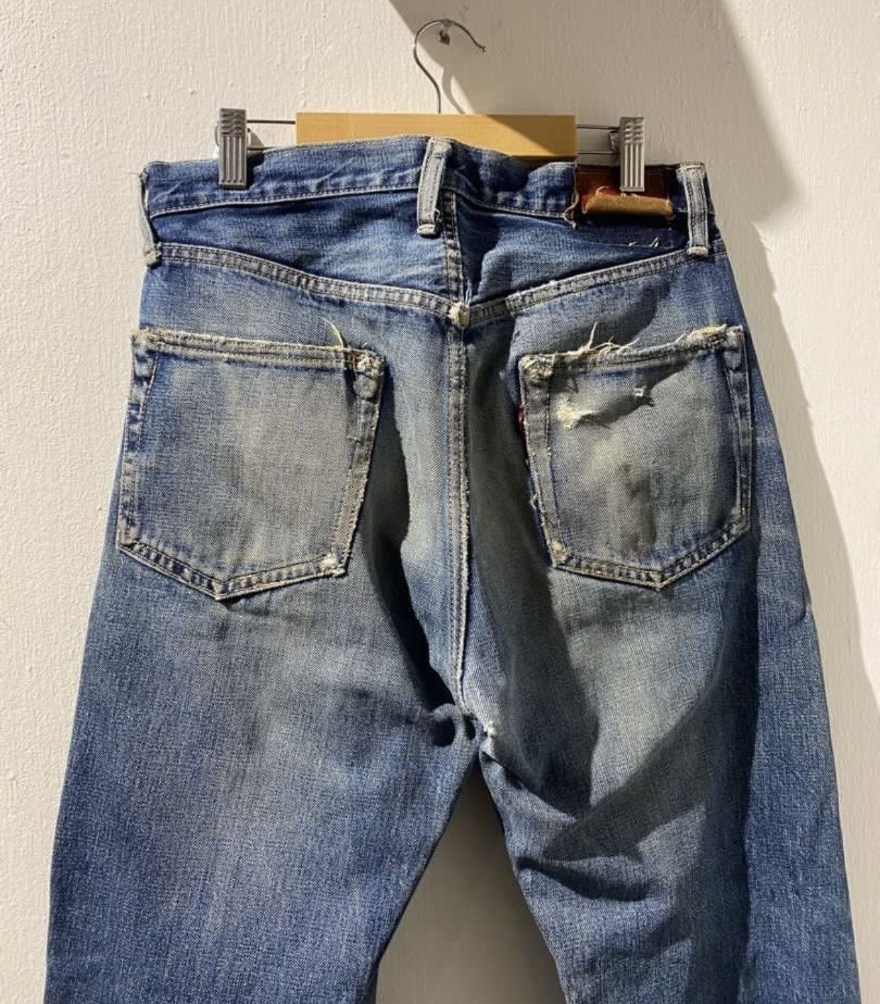 Denime × Vintage × Warehouse Vintage 90s Denime japan Jeans leather patches distressed Size US 31 - 4 Thumbnail