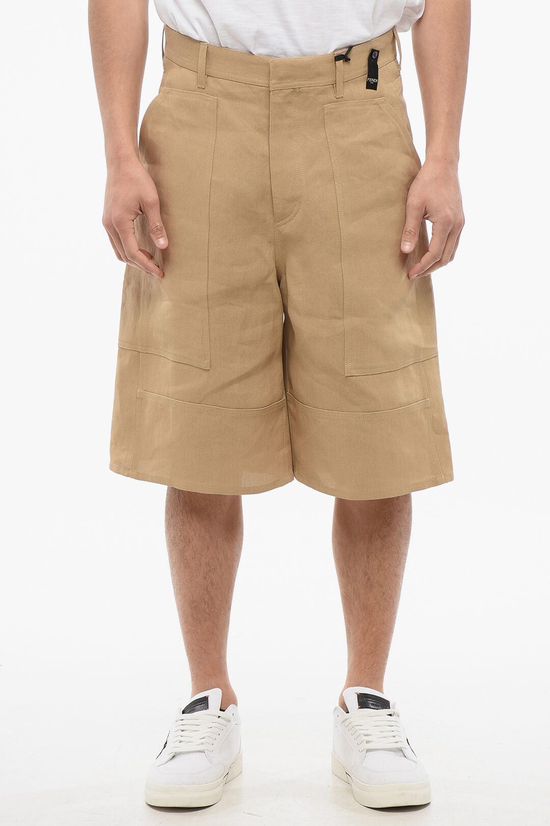Fendi Paper-Textile Cargo Shorts with Belt Loops Size US 33 - 1 Thumbnail