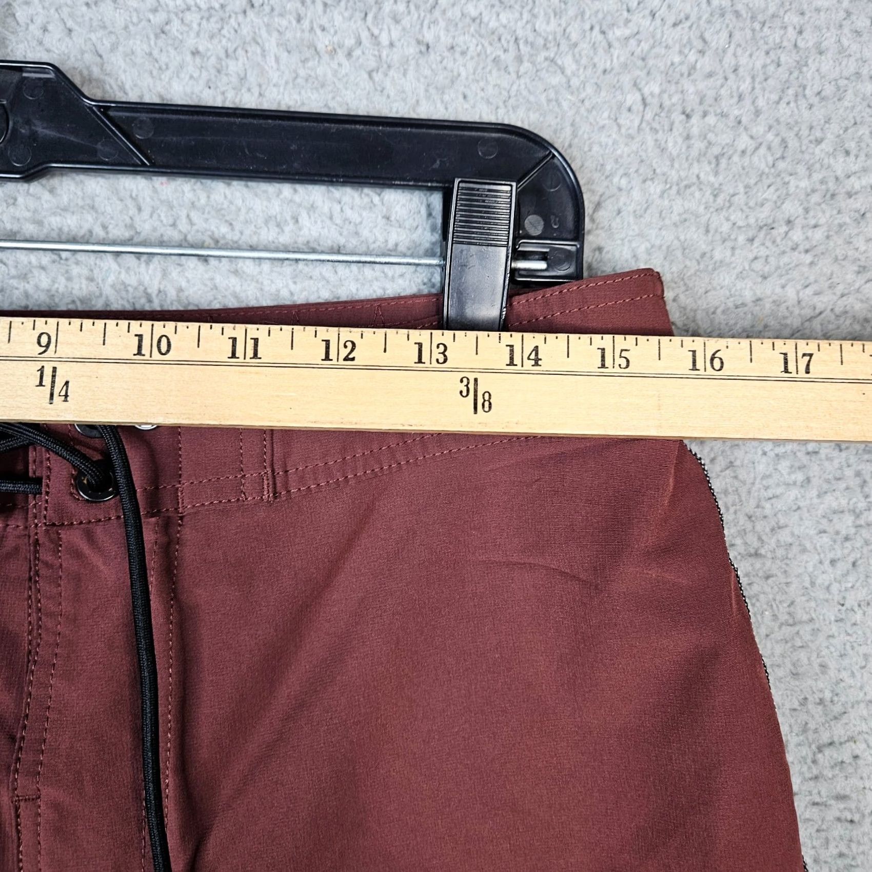 Vintage IPD Surf B100 Fit Men's Dark Red Board Shorts Size 31 Surf Shorts Regular Fit Casual Beach Polyester 31 in Red Mens Size US 31 - 5 Thumbnail