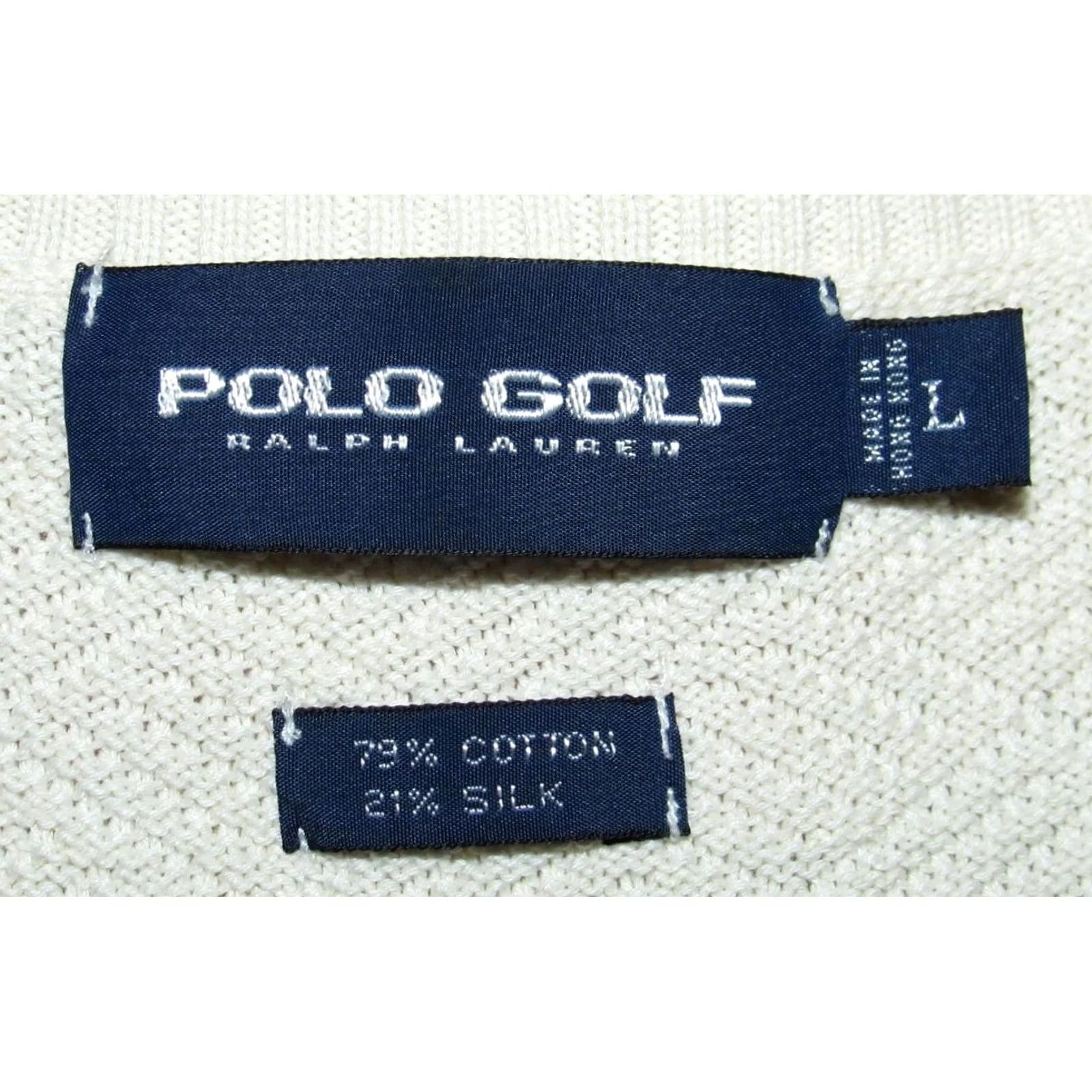 Ralph Lauren Vtg Polo RALPH LAUREN Ivory Textured Cotton Silk Sweater Vest Large Mens Size US L / EU 52-54 / 3 - 3 Thumbnail