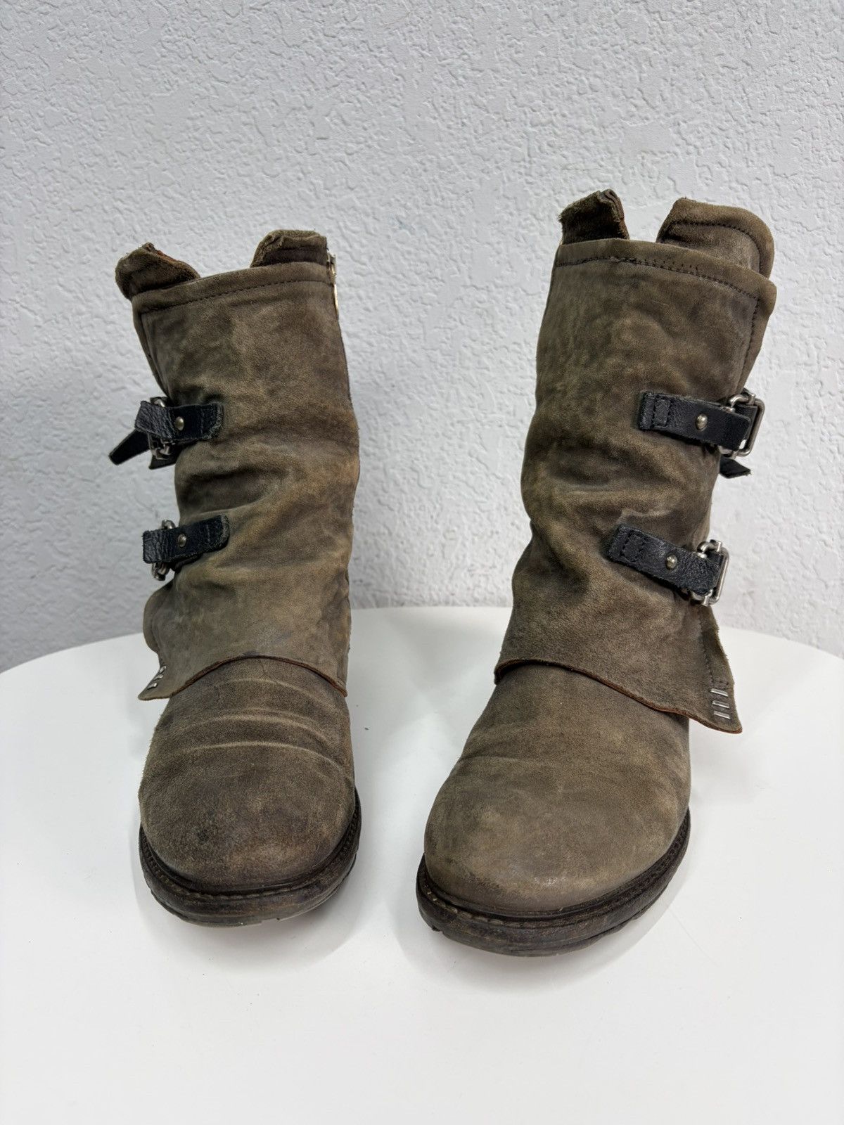 Hedi Slimane Distressed Leather Engineer Boots Buckle Strap Guidi Vibe Size US 8 / EU 41 - 11 Thumbnail