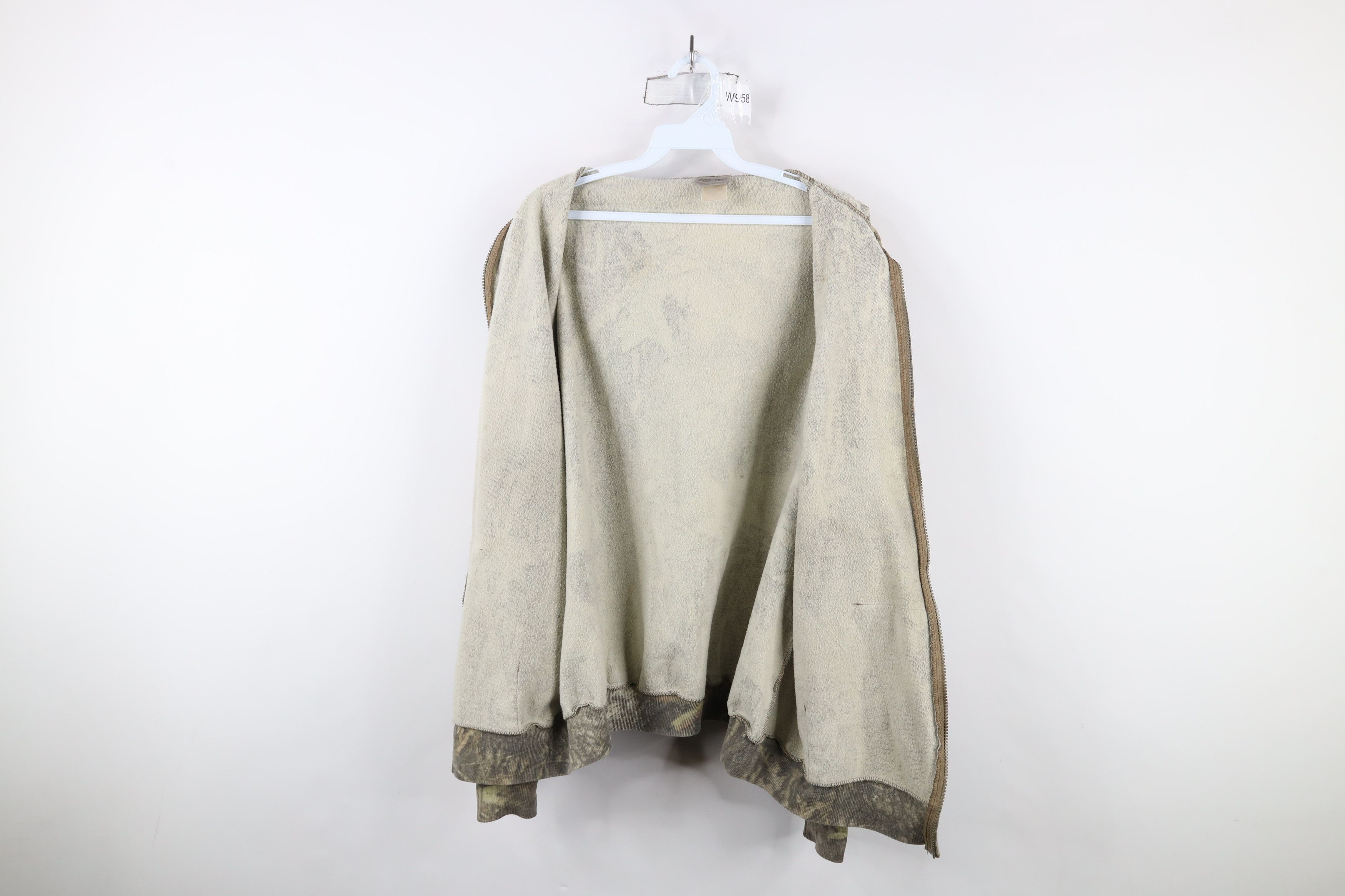 Vintage Vintage 90s Jerzees Mossy Oak Camouflage Full Zip Sweatshirt Size US XL / EU 56 / 4 - 13 Thumbnail