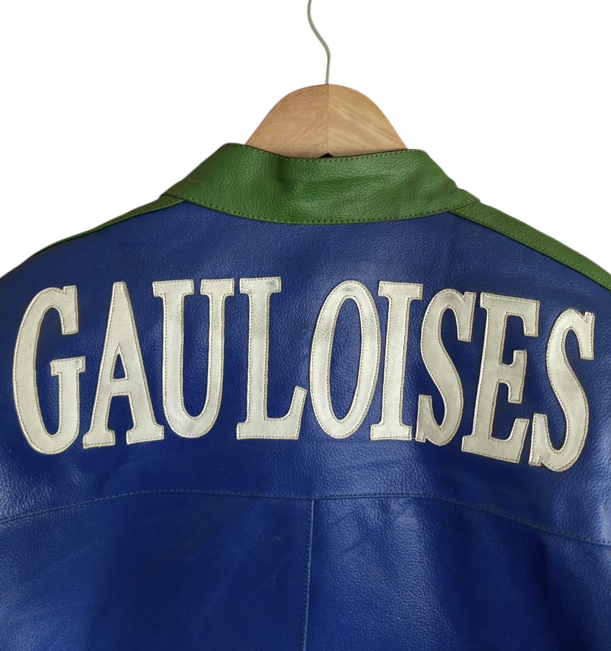 Vintage Vintage Racing Gauloises Motorcycle Leather Jacket 1990s Size US XL / EU 56 / 4 - 3 Thumbnail