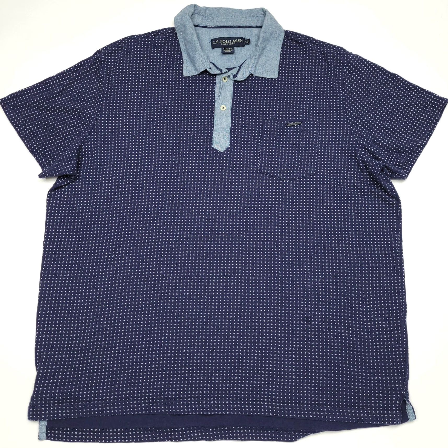 Vintage US Polo Assn. Slim Fit Blue Short Sleeve Polo Shirt Men 2XL XXL Casual Shirt Polo 2XL Blue US Polo Assn. Mens Size US XXL / EU 58 / 5 - 3 Thumbnail