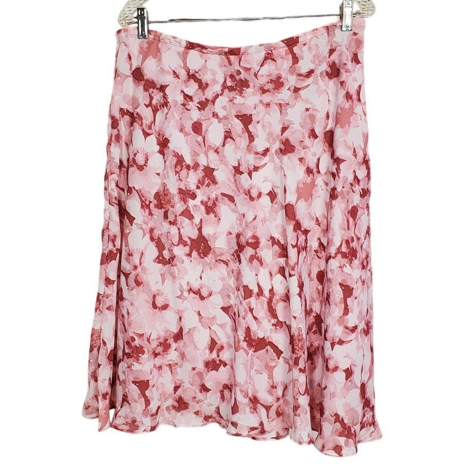 Other Pink Floral Knee Length Lined Skirt Size 16 Size 38" / US 16 / IT 52 - 1 Thumbnail