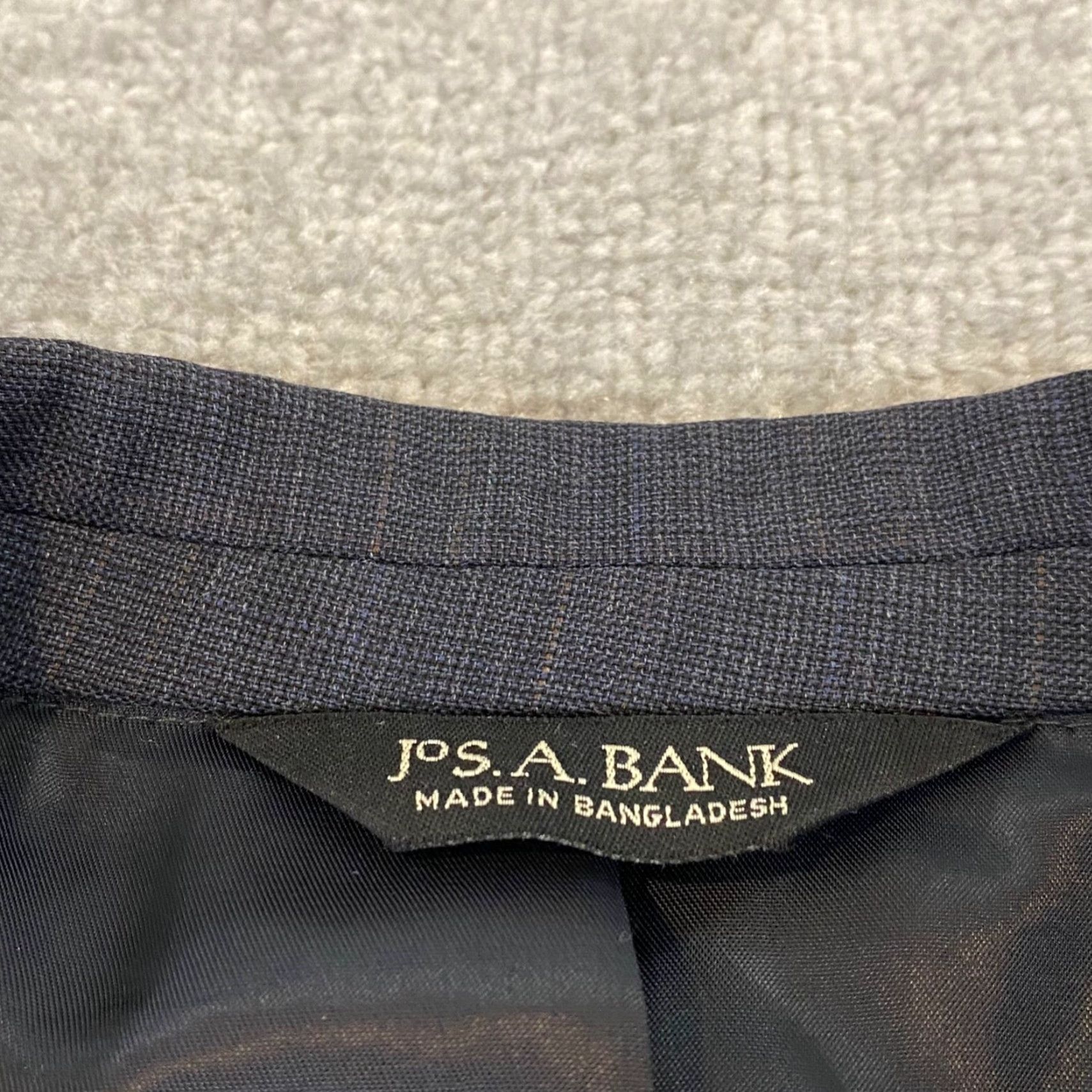 Jos. A. Bank Jos A Bank Blazer 46 L Blue 100% Wool Sports Coat Suit Notch Lapel Career Jacket Mens Size 46R - 2 Thumbnail