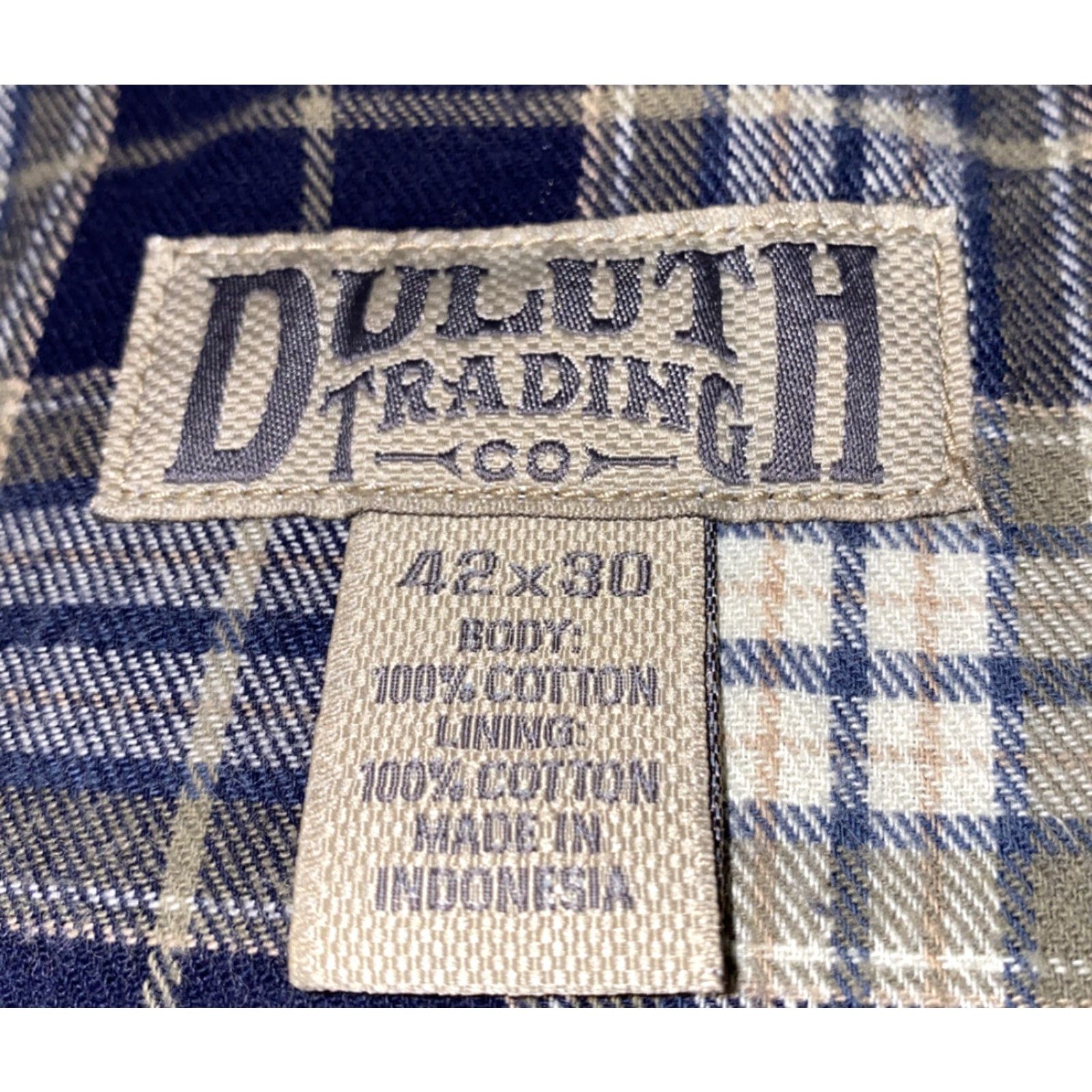 CO Duluth Trading Co Mens Blue Plaid Lined Denim Jeans Size 42 X 30 Size US 42 / EU 58 - 6 Thumbnail