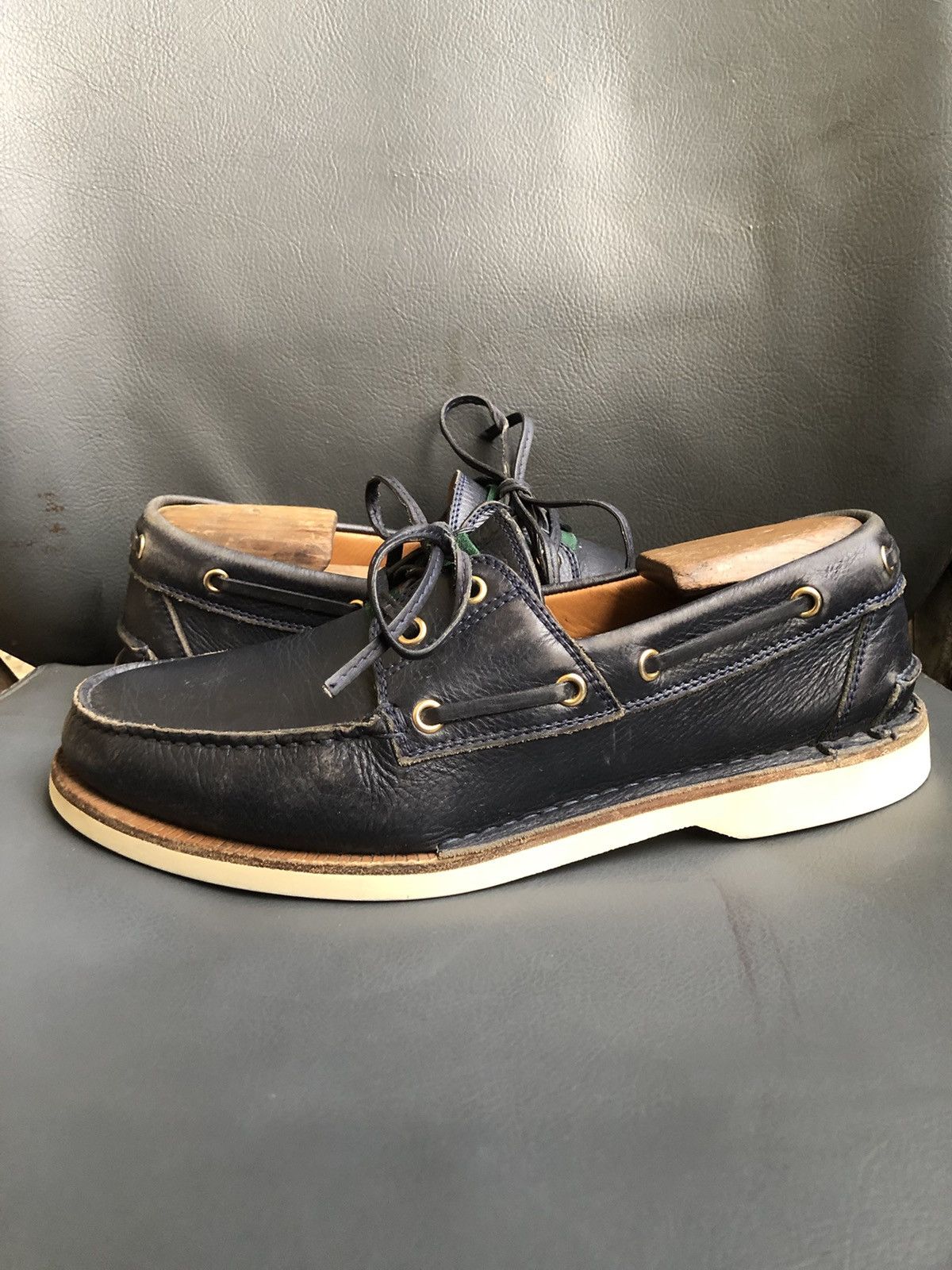 Gucci Gucci 473481 Blue Leather Men’s Boat shoes Sie 6.5 Size US 6.5 / EU 39-40 - 9 Thumbnail