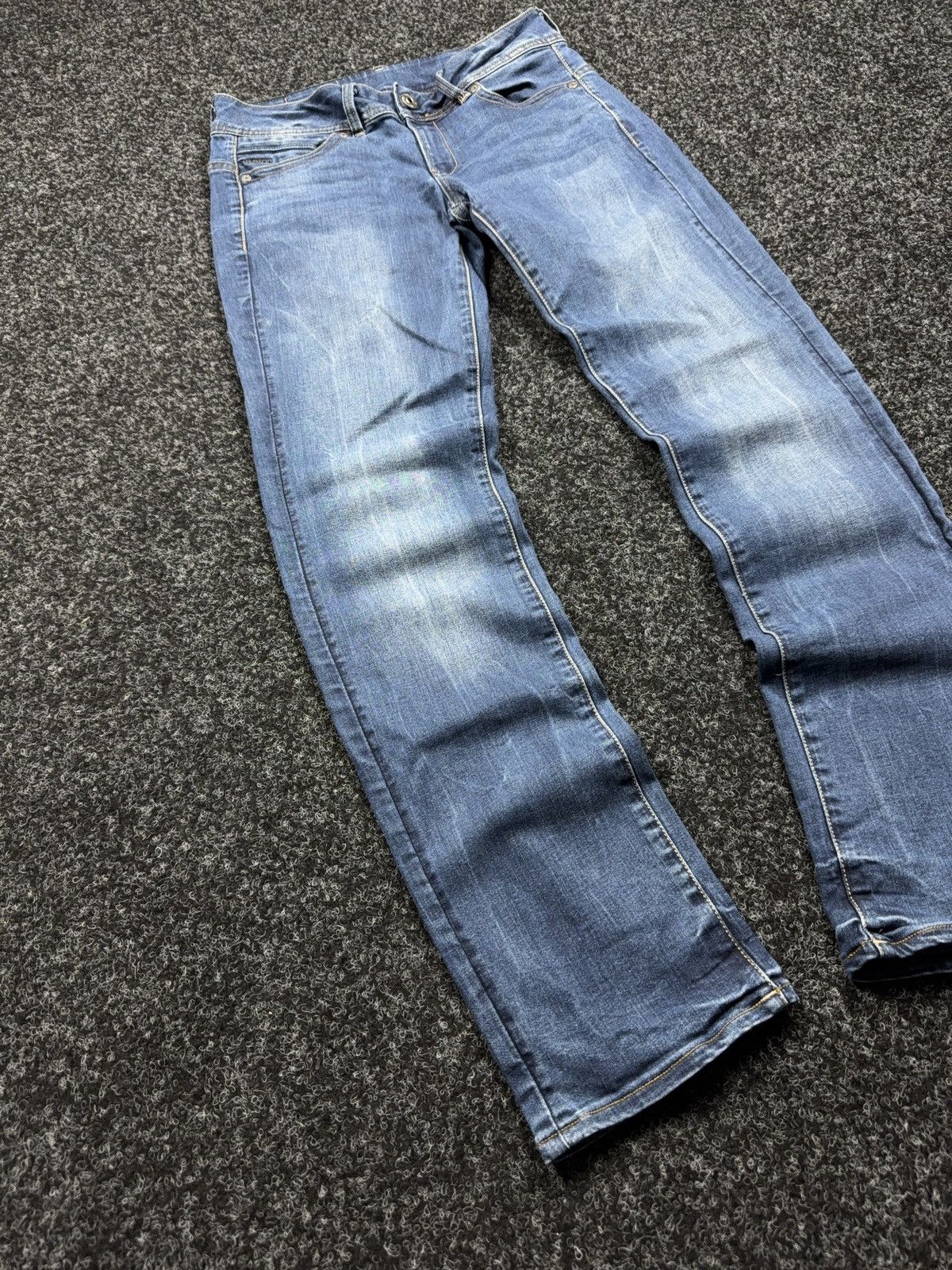 G-Star 00s Y2K G-Star RAW Midge Straight Punk Rock Dark Wash Jeans Size 30" / US 8 / IT 44 - 2 Thumbnail