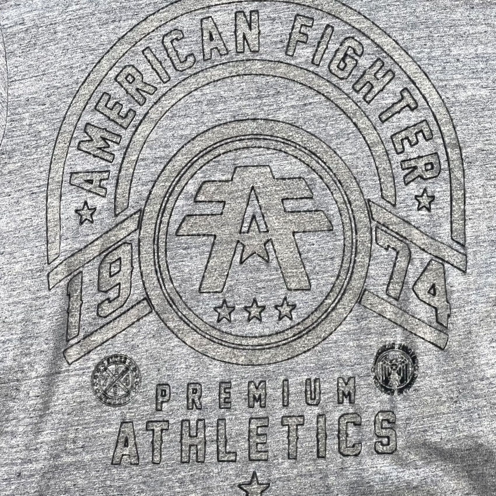 Vintage American Fighter Shirt Mens Large Gray 1974 Athletic Training Division Graphic Tee Size US L / EU 52-54 / 3 - 5 Thumbnail