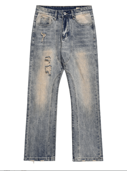 Japanese Brand × Jean American high street washed distressed straight ripped jeans Size US 32 / EU 48 - 5 Thumbnail