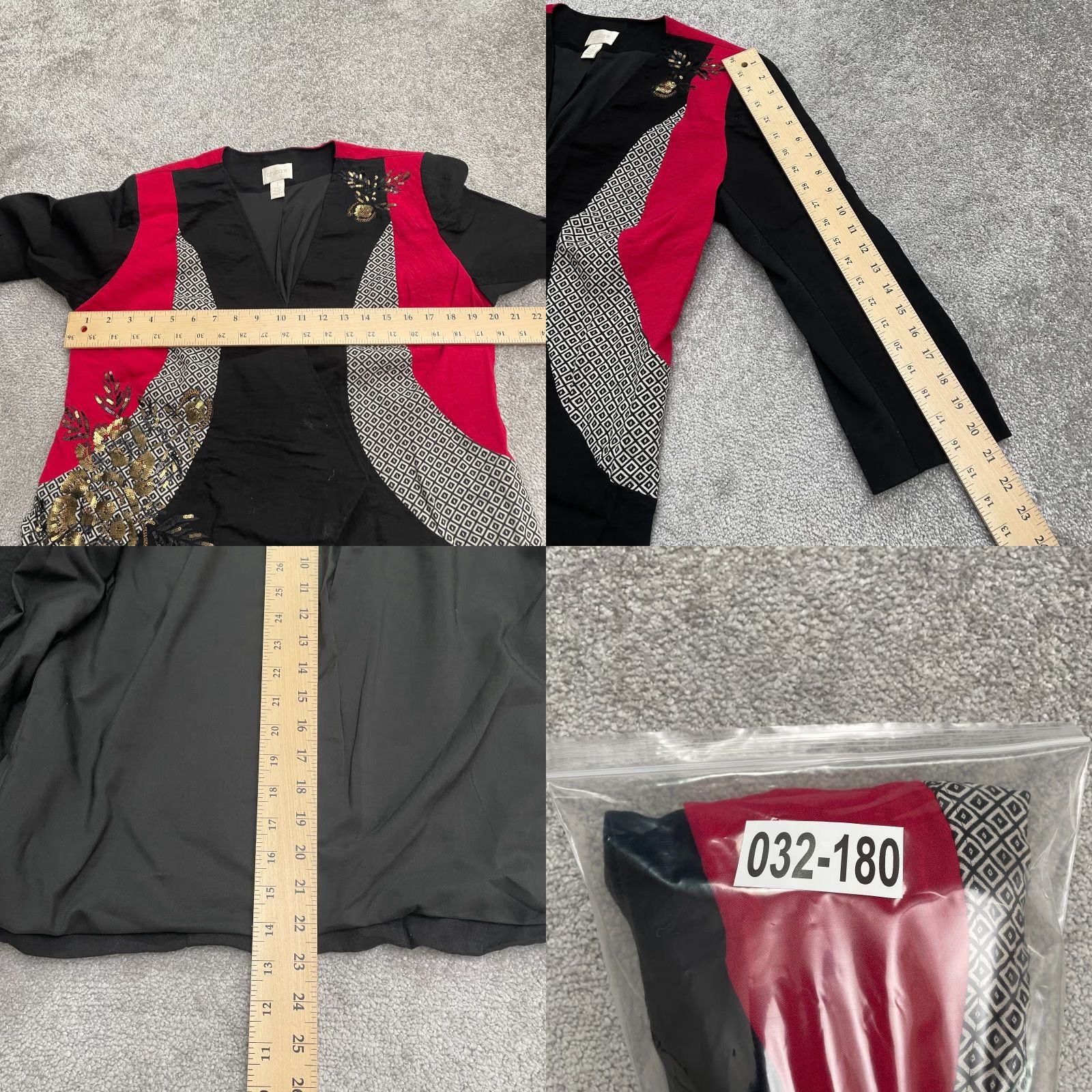 Vintage Chico's Blazer Shirt Womens 8 Black Sequin Lined Short Jacket Vintage No Size M / US 6-8 / IT 42-44 - 9 Thumbnail