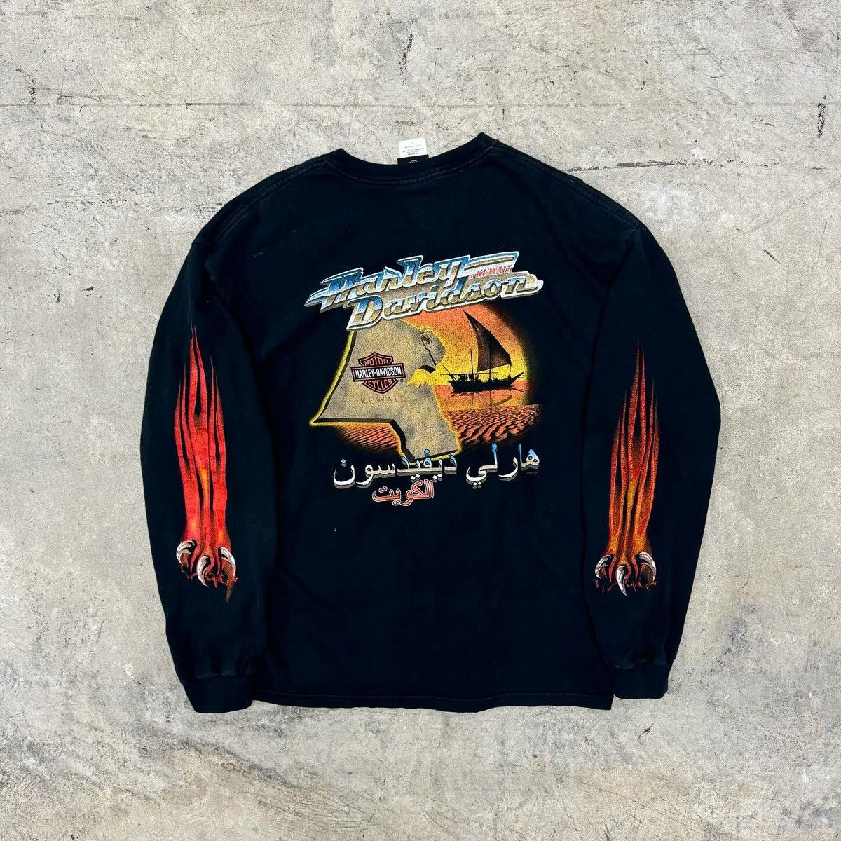 Harley Davidson × Vintage 2003 CLAW FLAME LONG SLEEVE Size US XL / EU 56 / 4 - 2 Thumbnail