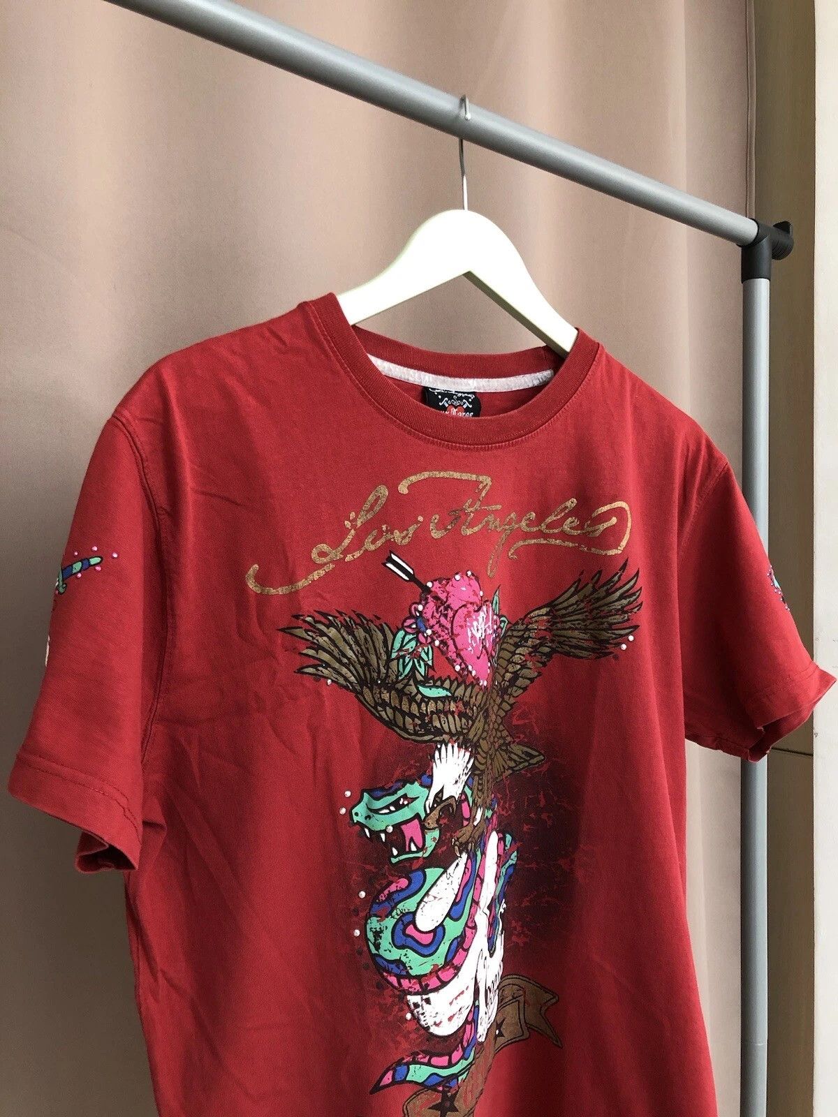 Ed Hardy Ed Hardy Los Angeles Big Logo Skulls T-Shirt Mens Size M/L Size US L / EU 52-54 / 3 - 3 Thumbnail