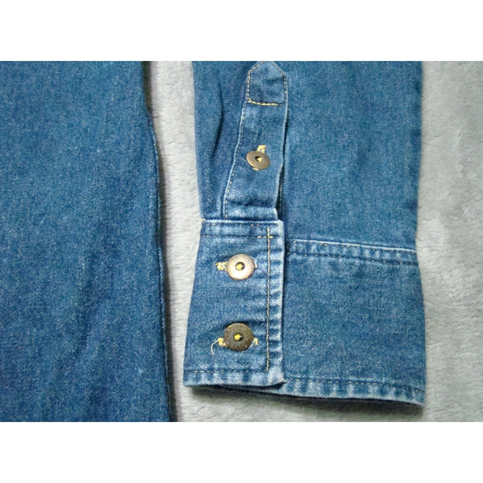 Vintage Vtg Miller Western Wear Denim Shirt Mens XL Striped Shoulder Bib Button-Up Size US XL / EU 56 / 4 - 2 Thumbnail