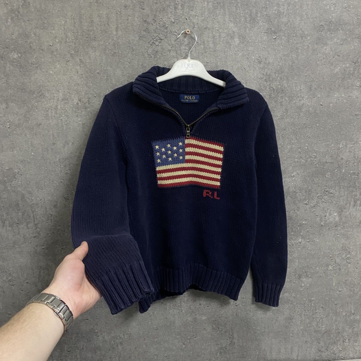 Polo Ralph Lauren Vintage Polo Ralph Lauren USA Flag 1/4 Zip Sweater Size US XS / EU 42 / 0 - 2 Thumbnail