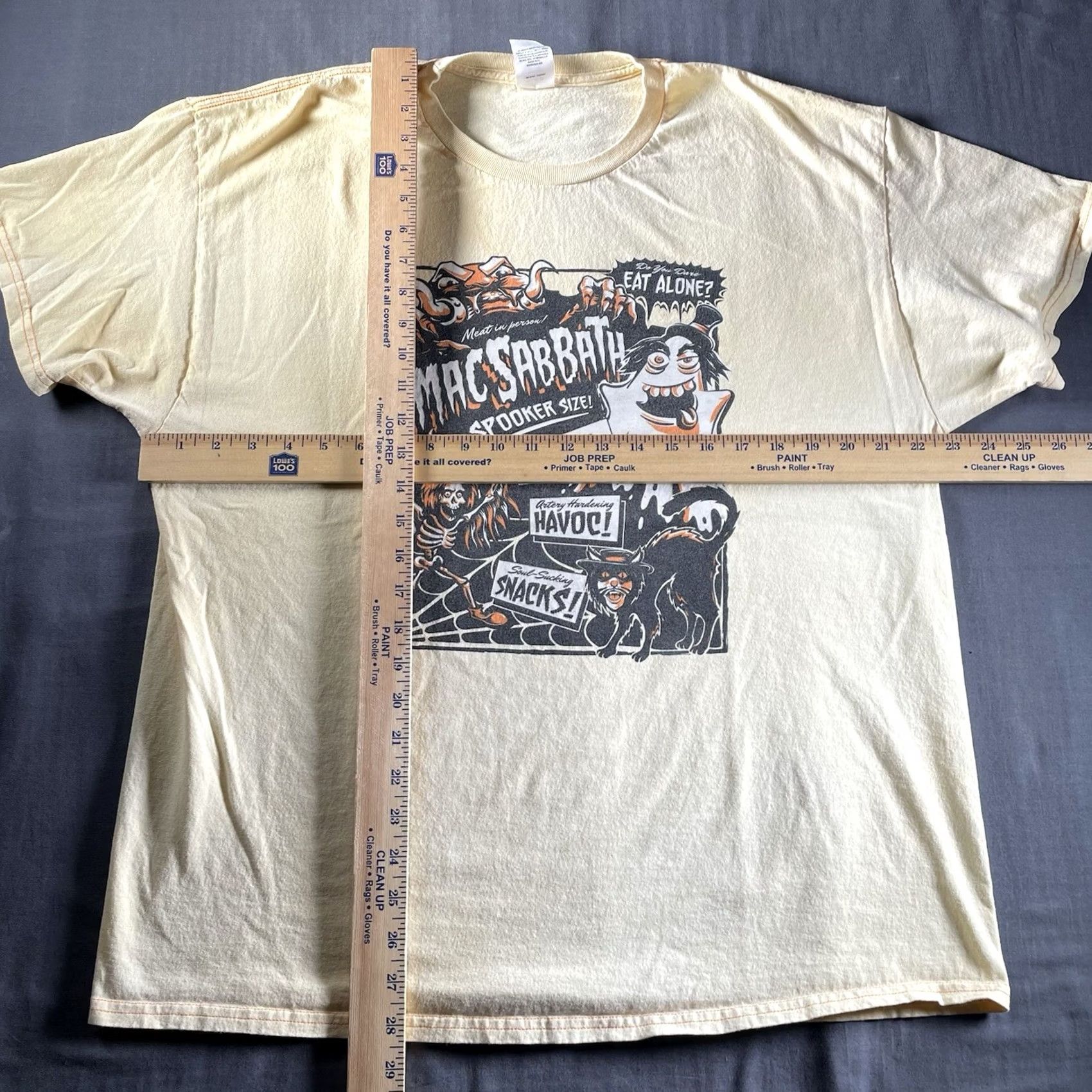 Gildan Mac Sabbath Shirt Mens XL Beige T-Shirt Band Parody Ronald McDonald Clown Black Sabbath Freaky Theme Mens XL Size US XL / EU 56 / 4 - 4 Thumbnail