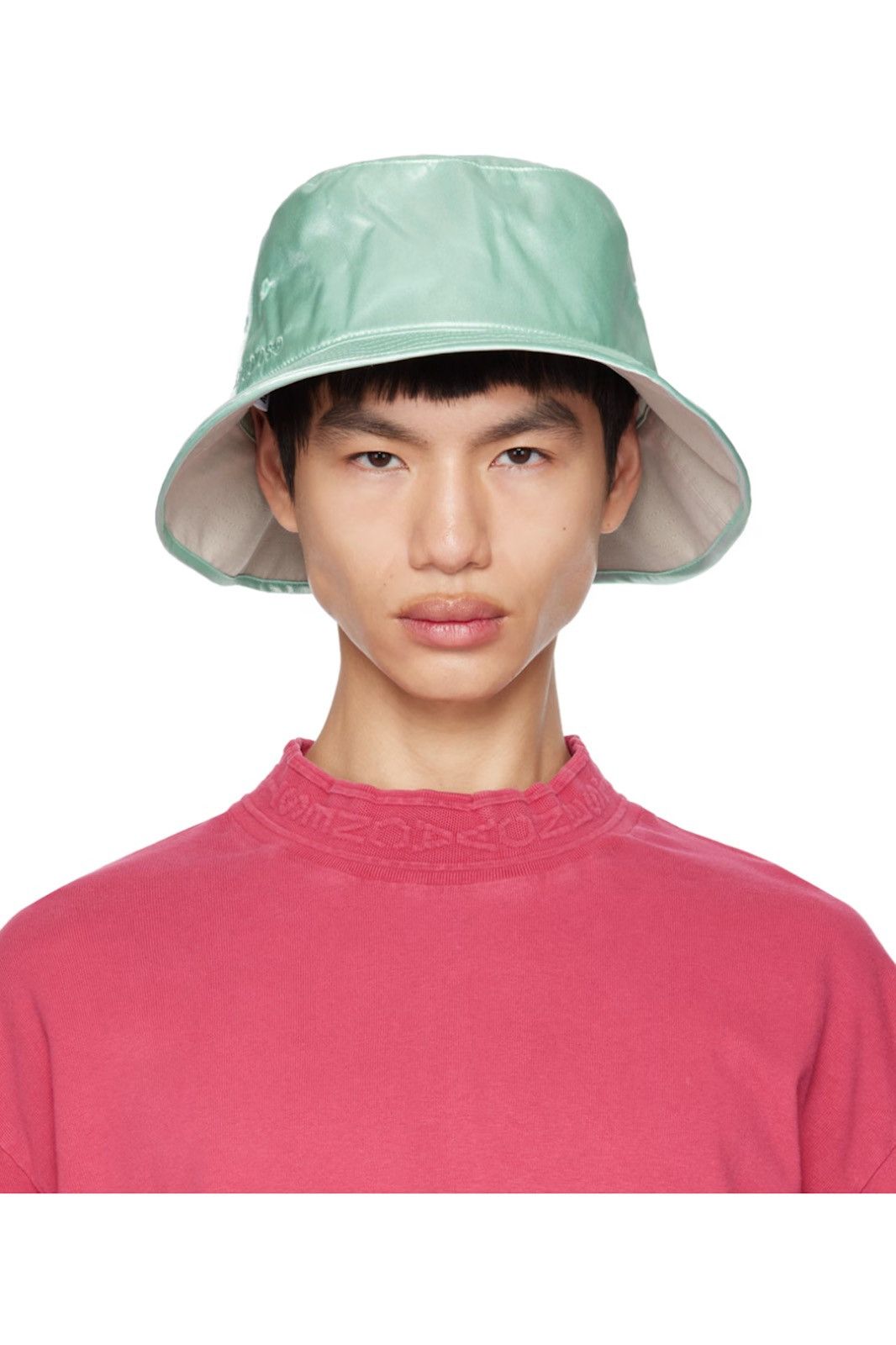 Acne Studios Acne studios Reversible Green & Gray Embroidered Bucket Hat Size ONE SIZE - 1 Thumbnail