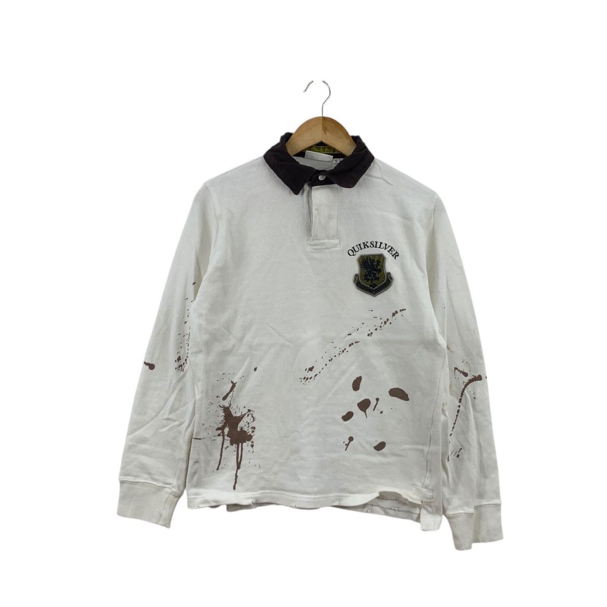 Quiksilver QUIKSILVER SURF Paint Splash Rugby Crest Polo Tee Shirt Top Size US M / EU 48-50 / 2 - 1 Thumbnail