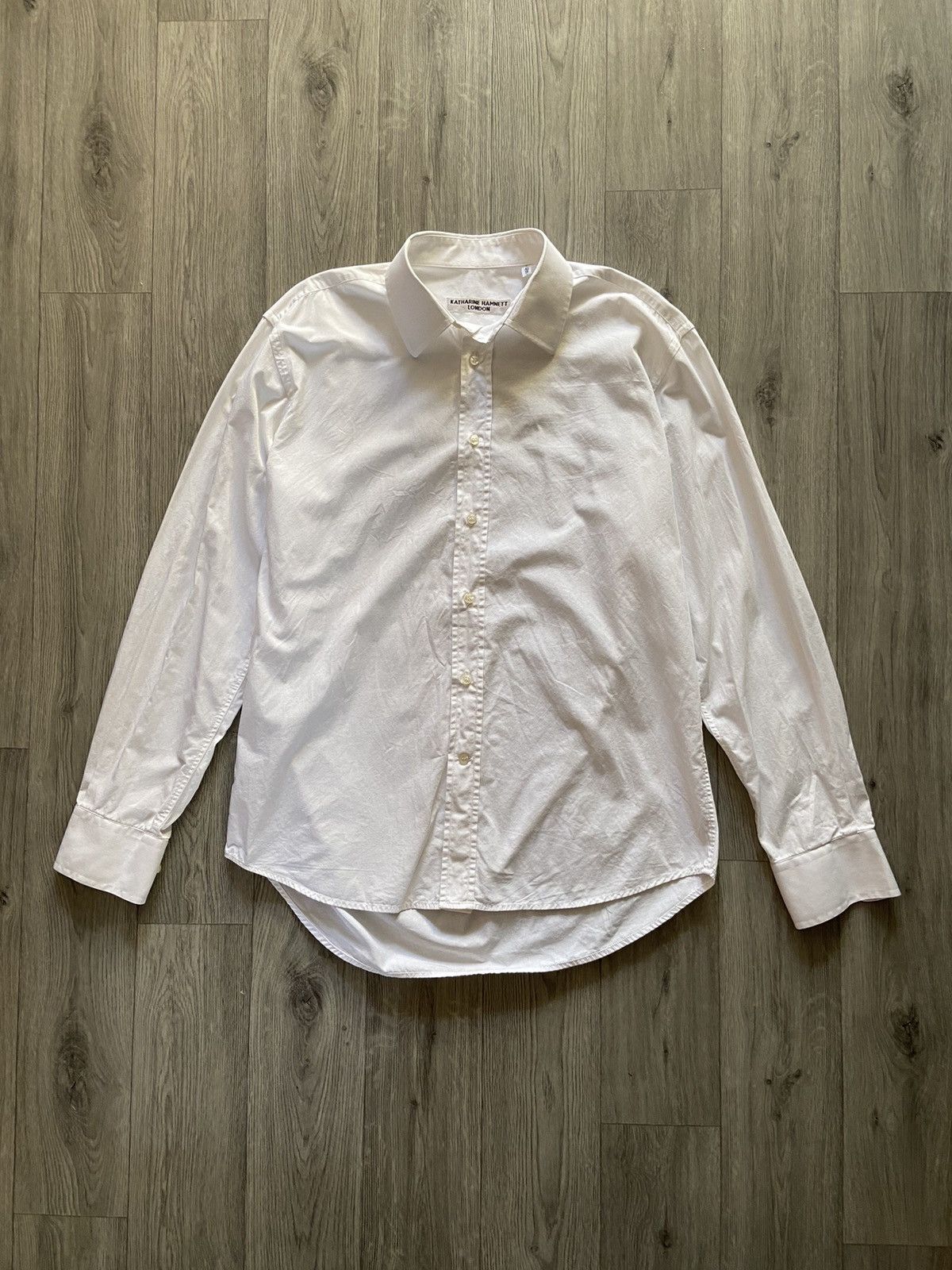 Katharine Hamnett London Vintage KATHARINE HAMNETT LONDON White Button Up Shirt Size US L / EU 52-54 / 3 - 2 Thumbnail