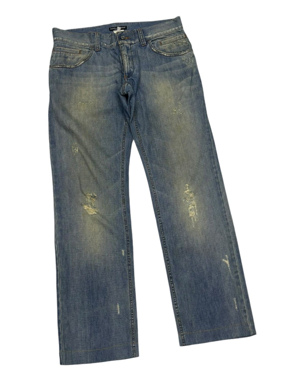 Dolce & Gabbana DOLCE & GABBANA RUSTY DISTRESSED RIPS DENIM JEANS Size US 34 / EU 50 - 3 Thumbnail