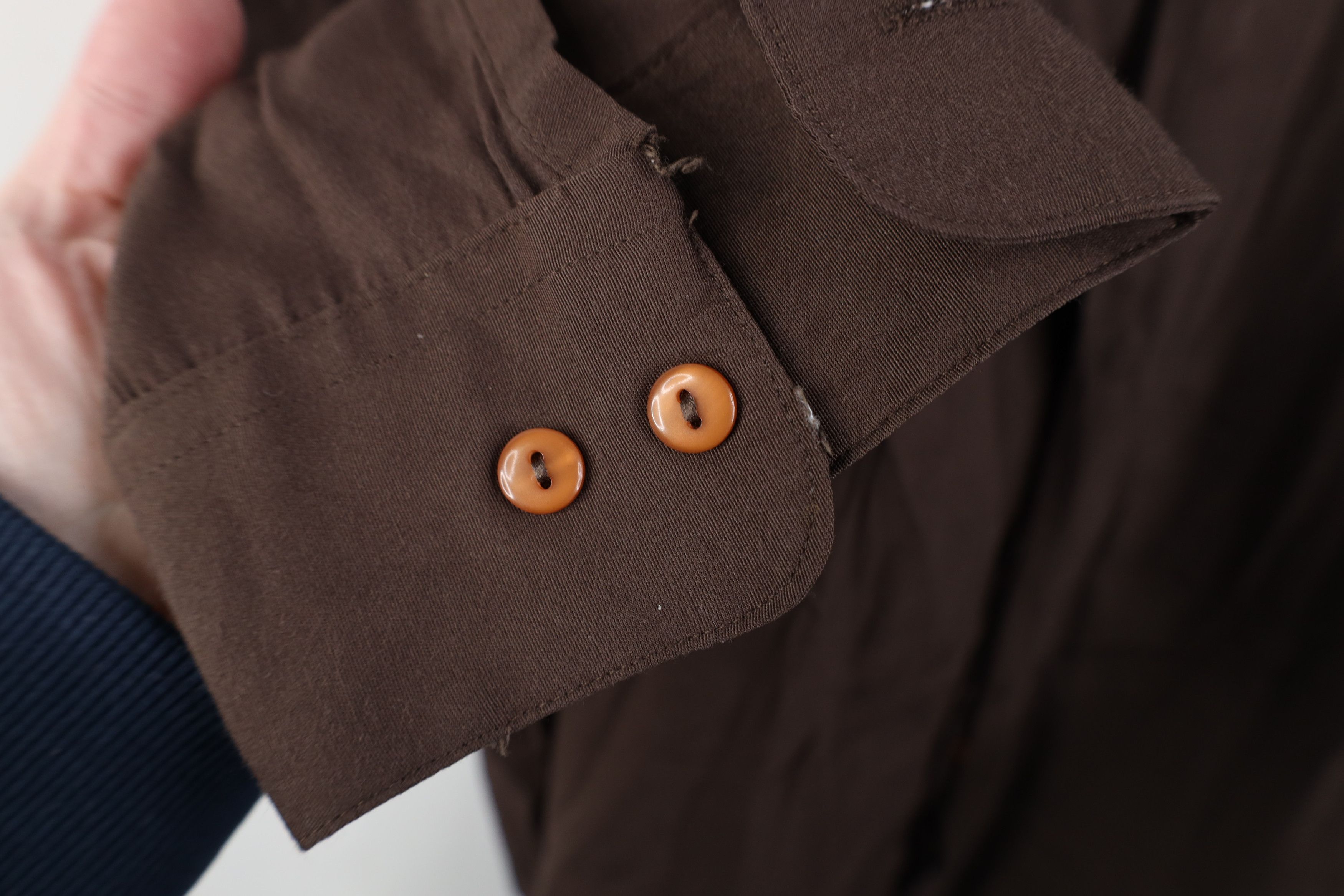 Vintage Vintage 90s Streetwear Gabardine Band Collar Button Shirt Size US XL / EU 56 / 4 - 6 Thumbnail