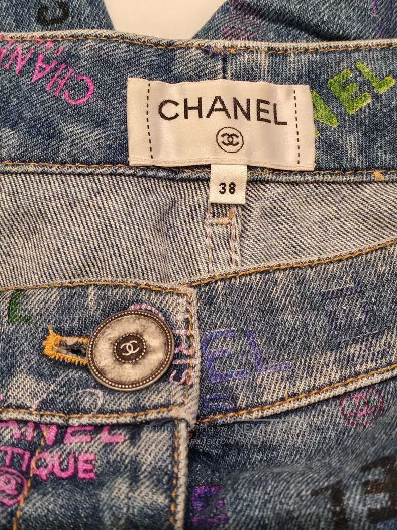 Chanel Chanel 22P Spring and Summer Graffiti Straight Jeans Size 25" / US 0 / IT 36 - 4 Thumbnail