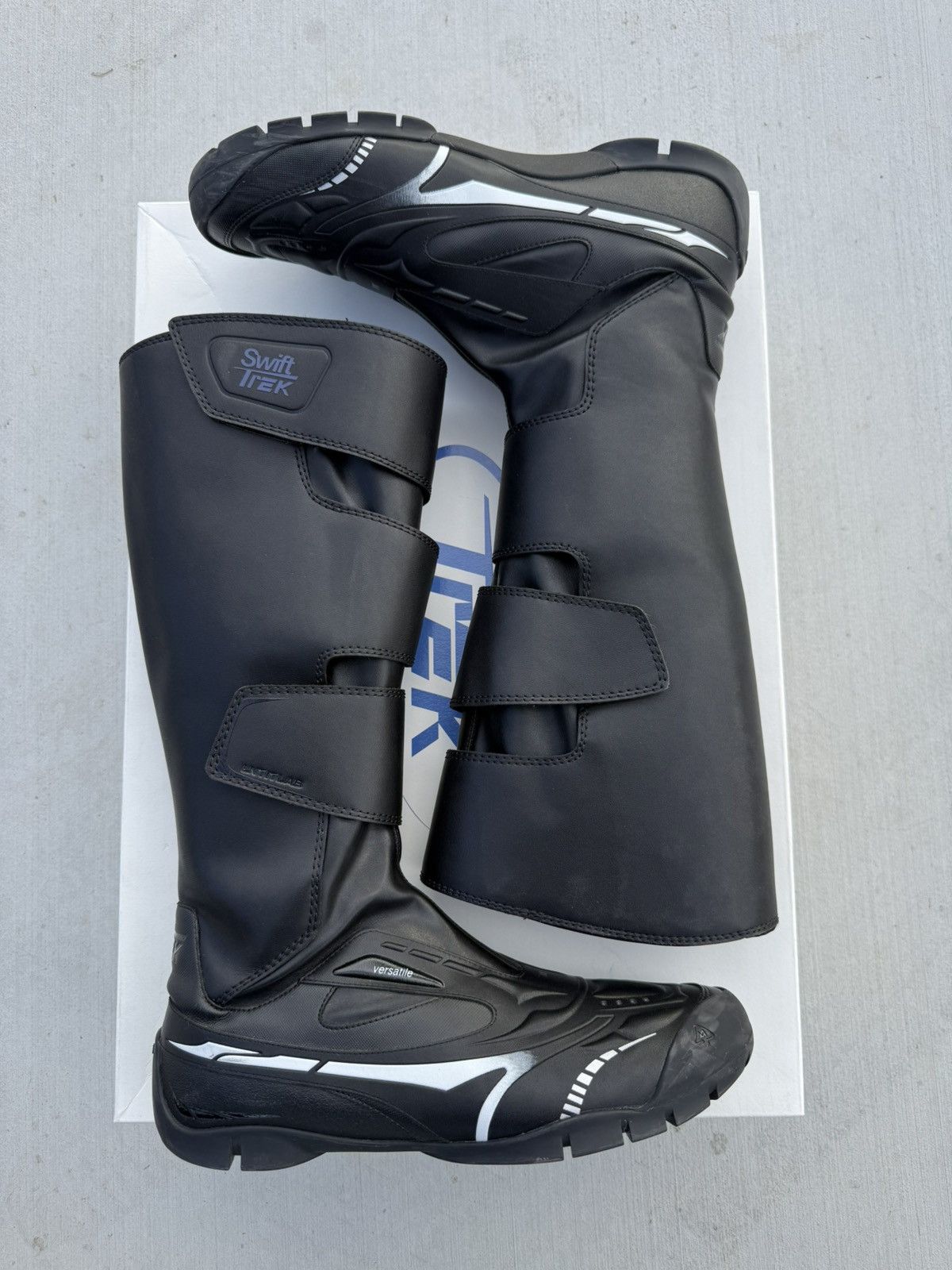untitlab Untitlab Swift-Trek Faux-Leather Motorcycle Biker Boots Size US 9 / EU 42 - 1 Thumbnail