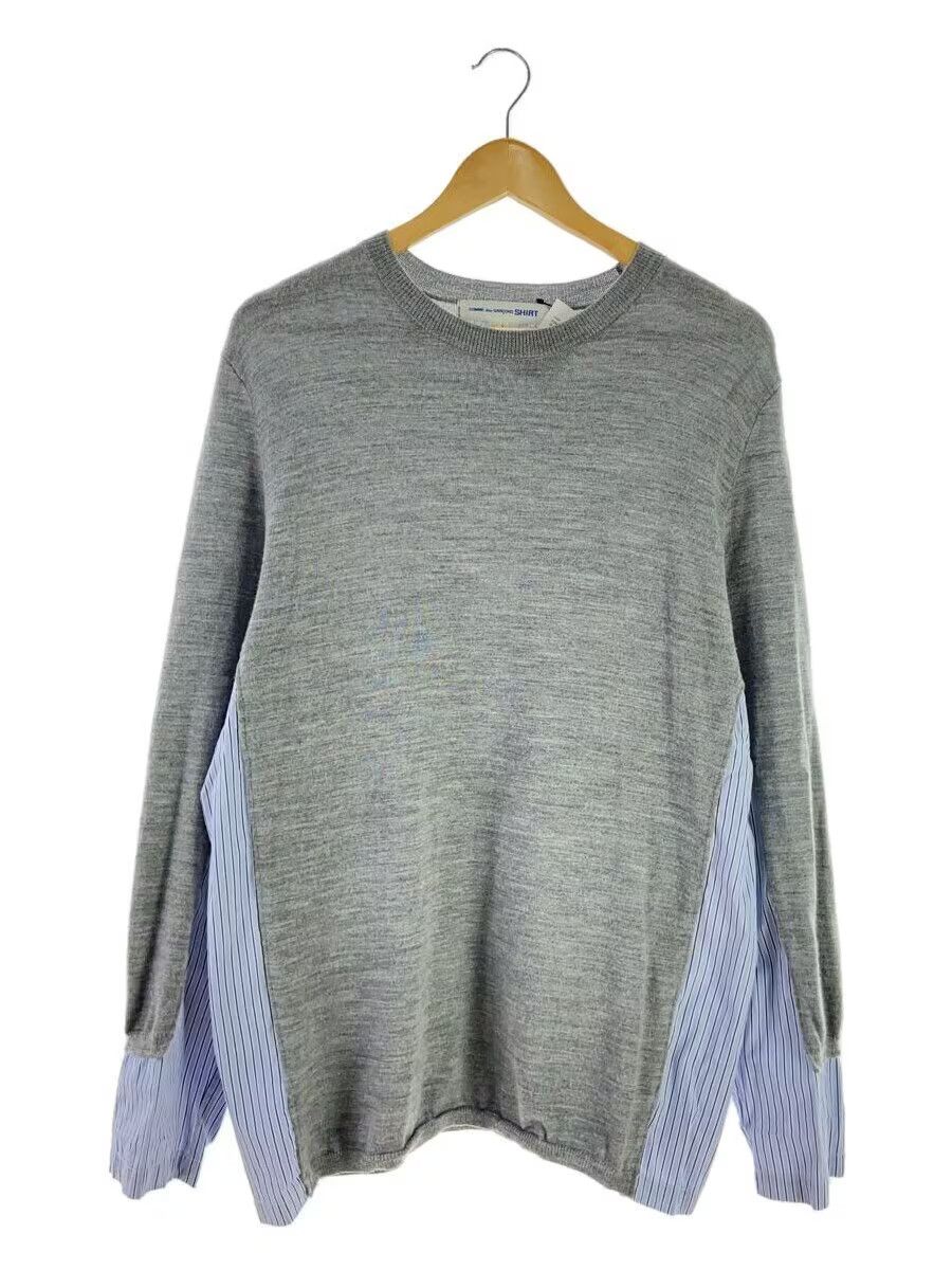 Comme des Garcons × Comme des Garcons SHIRT Hybrid Reconstructed Striped Shirt Wool Knit Sweater Size US L / EU 52-54 / 3 - 1 Thumbnail