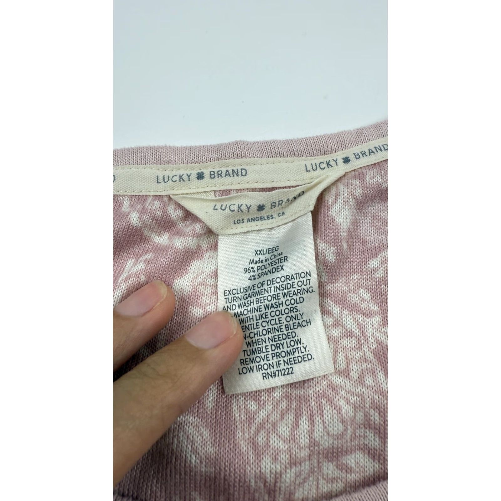 Lucky Brand Lucky Brand Pajama Set Womens 2XL Pink Paisley Lounge Shirt Pants Soft Sleepwear Size XXL / US 16-18 / IT 52-54 - 5 Thumbnail