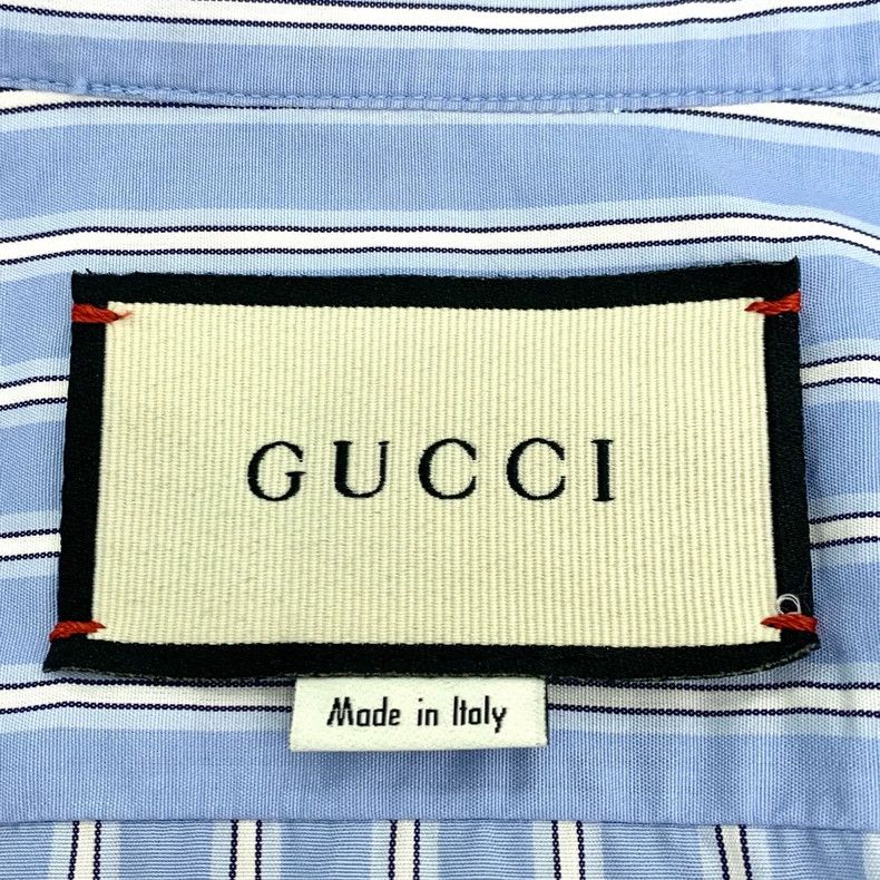 Gucci Gucci Blue vertical striped cotton lapel long-sleeved shirt Size US M / EU 48-50 / 2 - 5 Thumbnail