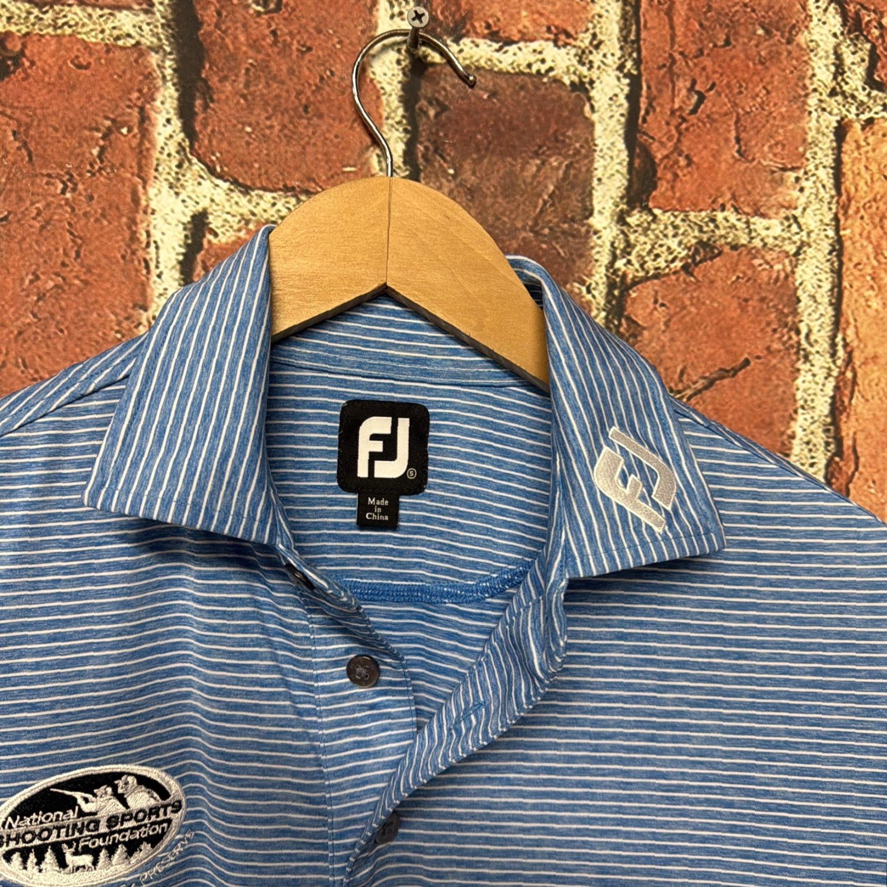 Footjoy FootJoy Mens Button-Down Shirt Short Sleeve National Shooting Sports Foundation Small Blue Golf Mens Small Button-Up Shirt Size US S / EU 44-46 / 1 - 2 Thumbnail