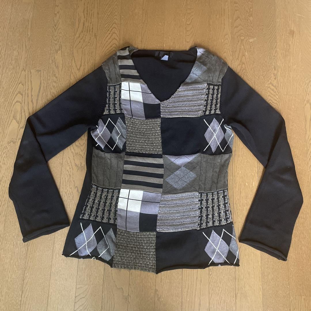 Comme des Garcons × Comme des Garcons SHIRT Patchwork Crochet Stitch Knit Sweater Size US XS / EU 42 / 0 - 1 Thumbnail