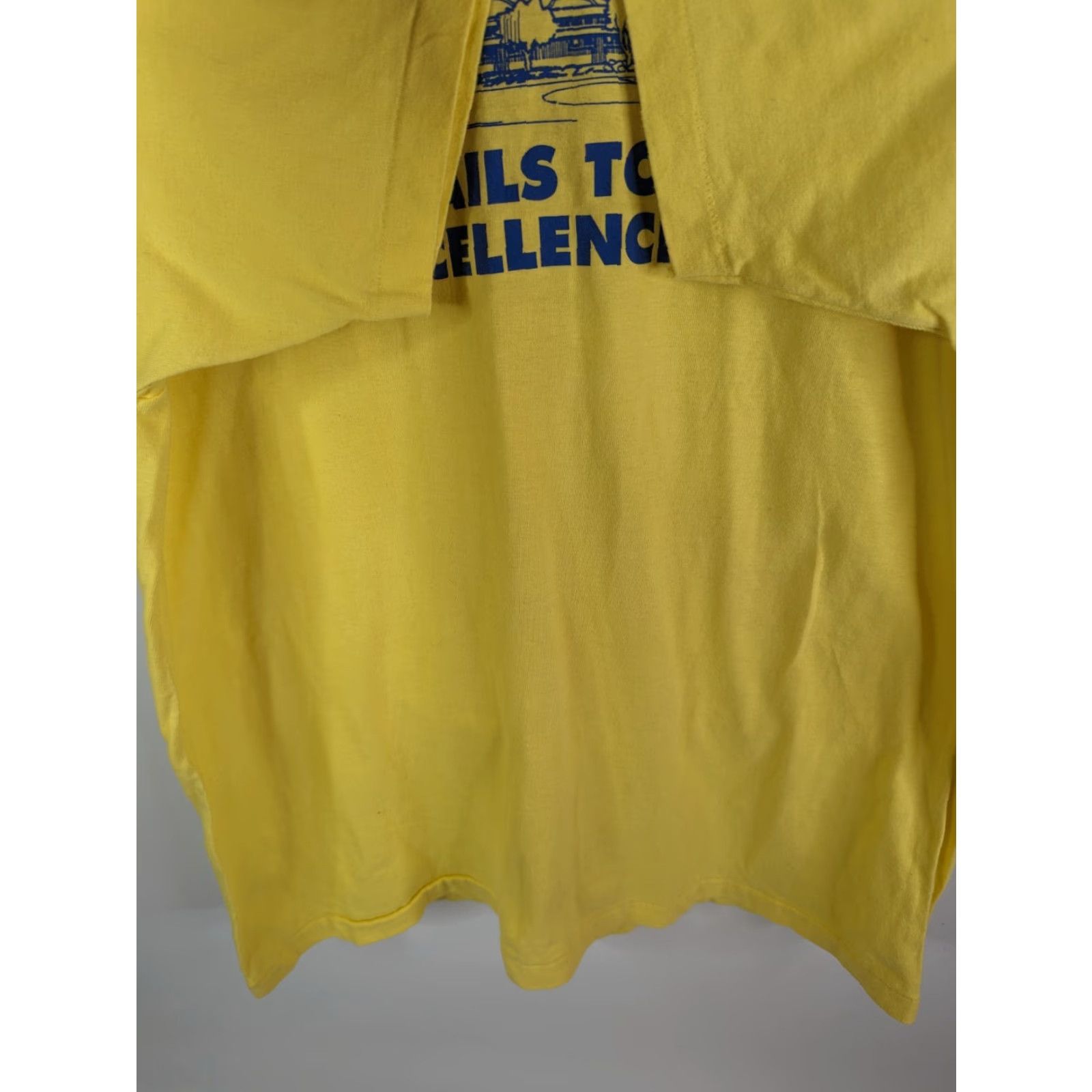 Hanes VINTAGE Hanes Beefy-T Shirt L Mens Yellow 100% Cotton Short Sleeve Crew Neck Graphic Tee USA Racing 80s 90s Beltsander Size US L / EU 52-54 / 3 - 3 Thumbnail