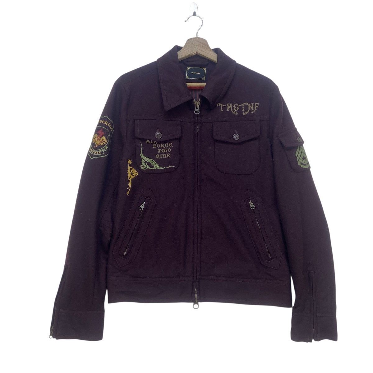Japanese Brand Vtg 291295 Homme Private Troop Military Style Wool Jacket Size US S / EU 44-46 / 1 - 1 Thumbnail