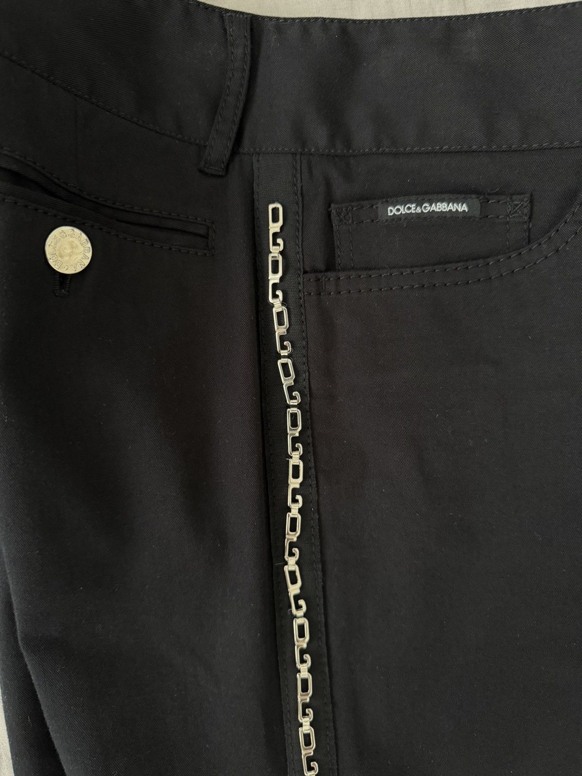 Dolce & Gabbana Dolce Gabbana DG Chain Pants Size 27" / US 4 / IT 40 - 2 Thumbnail