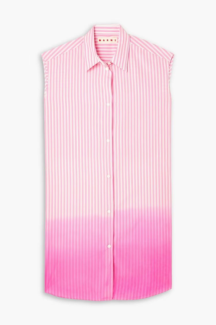 Marni o1y1125 Striped Shirt in Pink/White Size S / US 4 / IT 40 - 1 Thumbnail