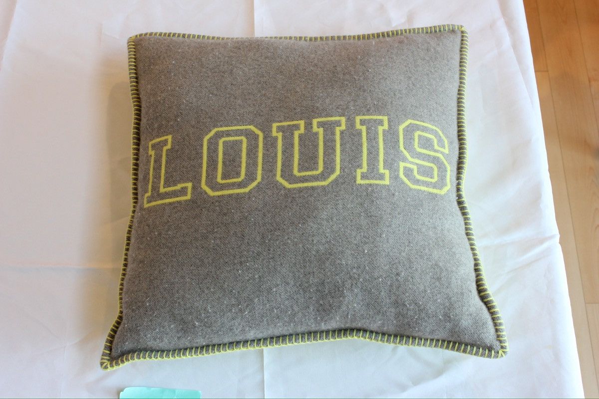 image of Louis Vuitton Reversible Throw Pillow in Grey, Men's