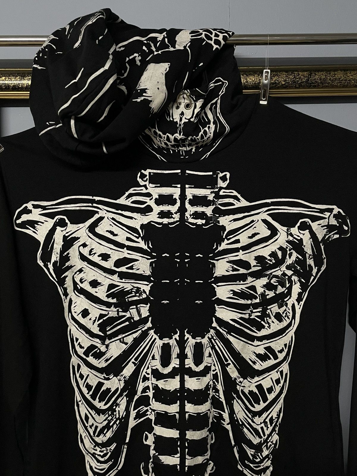 Japanese Brand Vintage 1990s Japan Designer Glad News Skeleton Art Hoodie Size US M / EU 48-50 / 2 - 3 Thumbnail