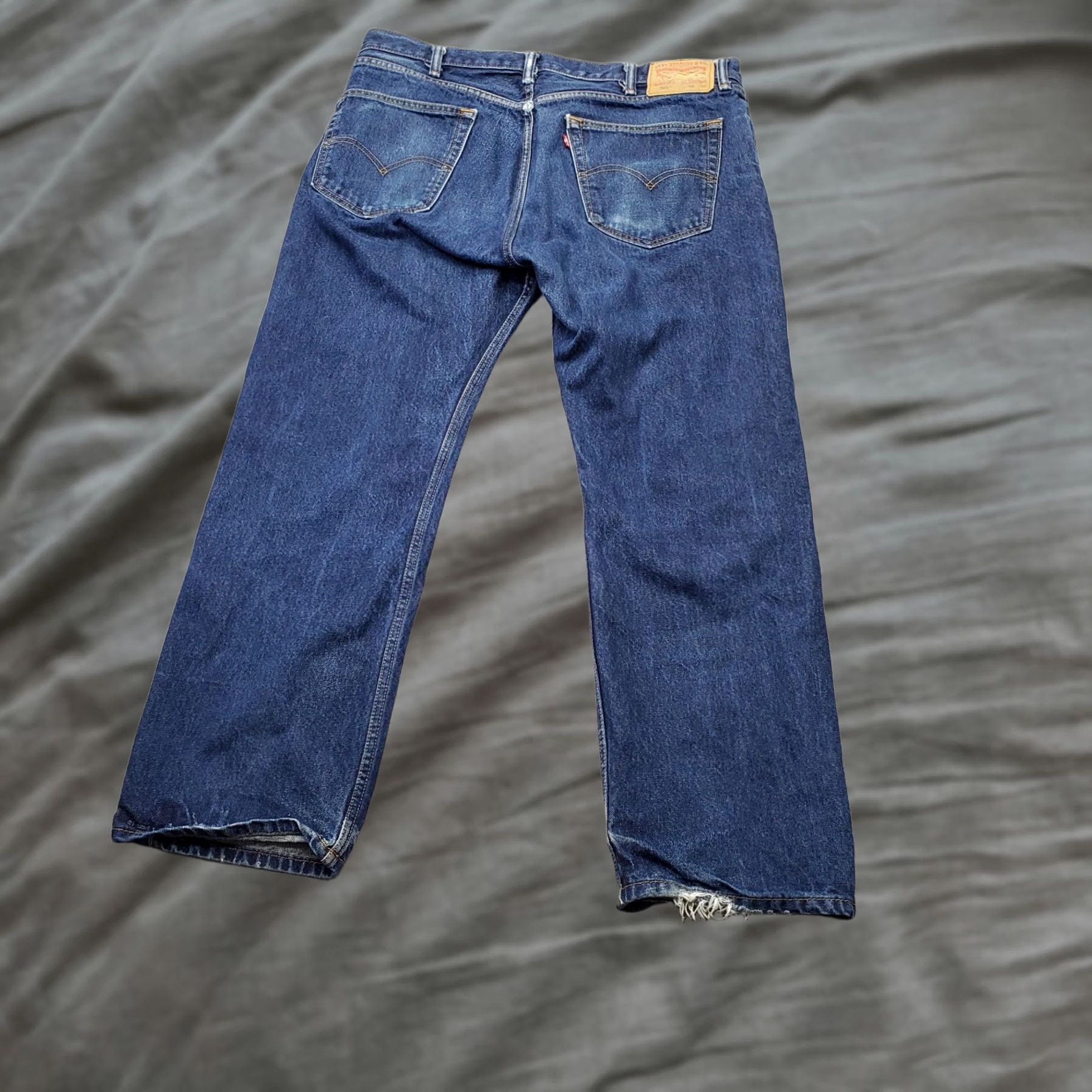 Levi's Levi's 505 Straight Jeans Mens 38 Blue Denim Stretch 5-Pocket Design Regular Waist 28.5 Inseam Size US 38 / EU 54 - 1 Thumbnail