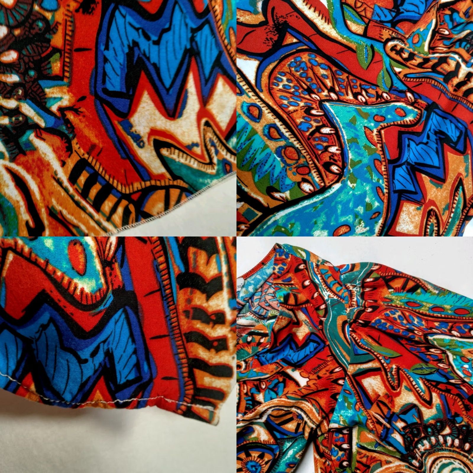 Bell LUUKSE Top Cropped Blouse S Multicolor Long Sleeve Bell V-Neck Abstract Artsy Boho/ Hippie Style Womens Size S / US 4 / IT 40 - 10 Thumbnail
